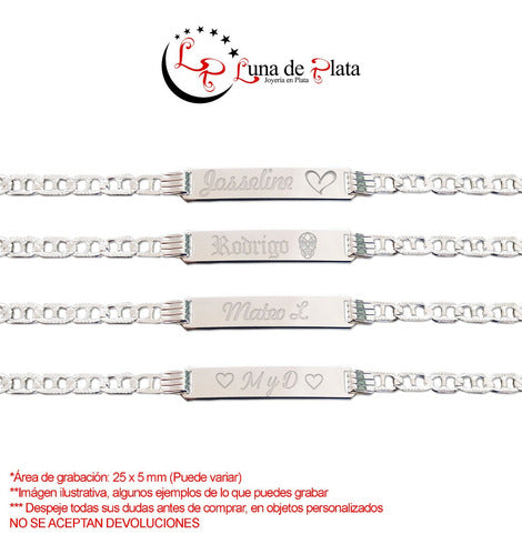LPPN004 Esclava P/niño Grabado Laser Mod Gusi Plata .925 Taxco 937657133
