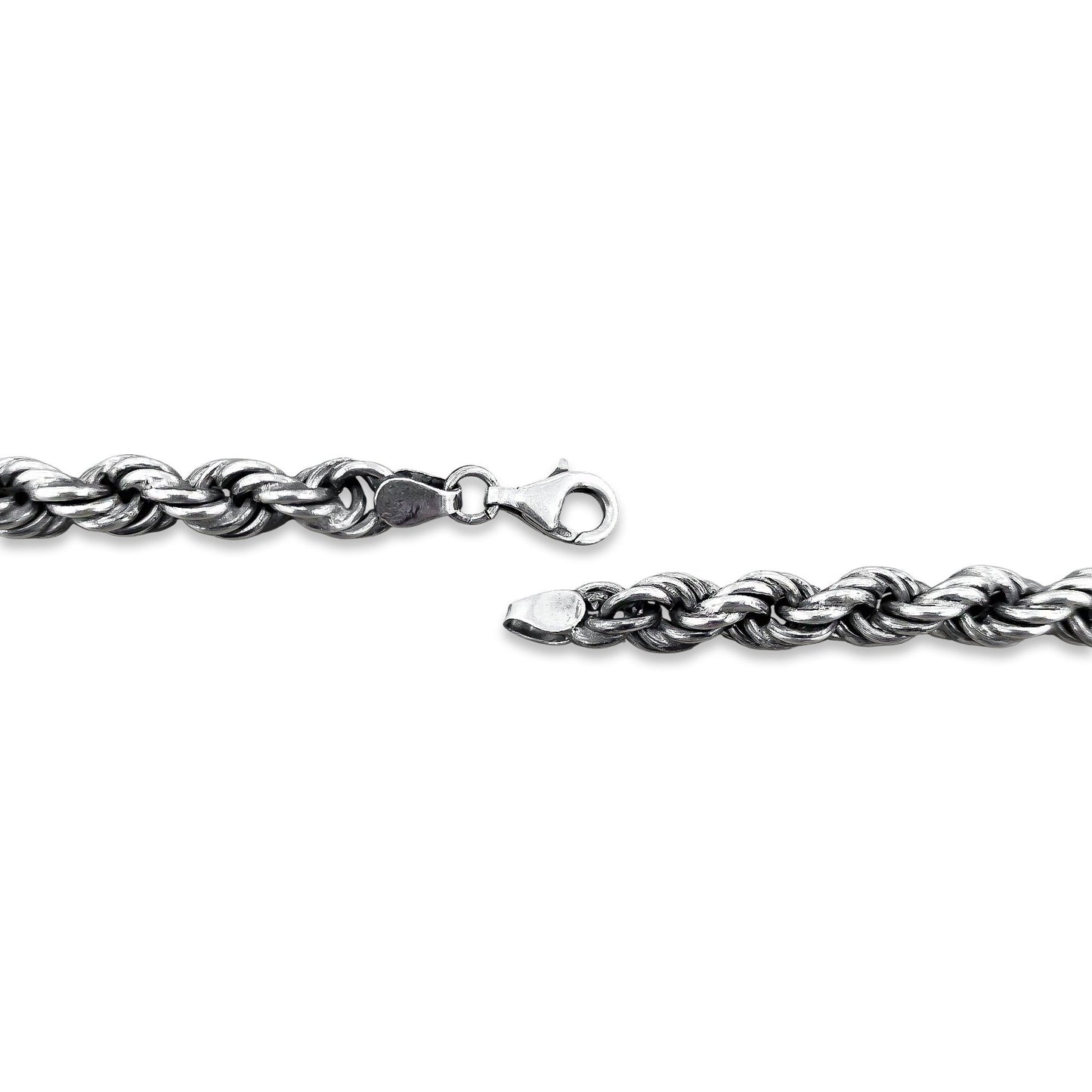TMPCU002 Cadena Torsal Pavonada 7.5 mm x 55 cm en Plata Fina .925