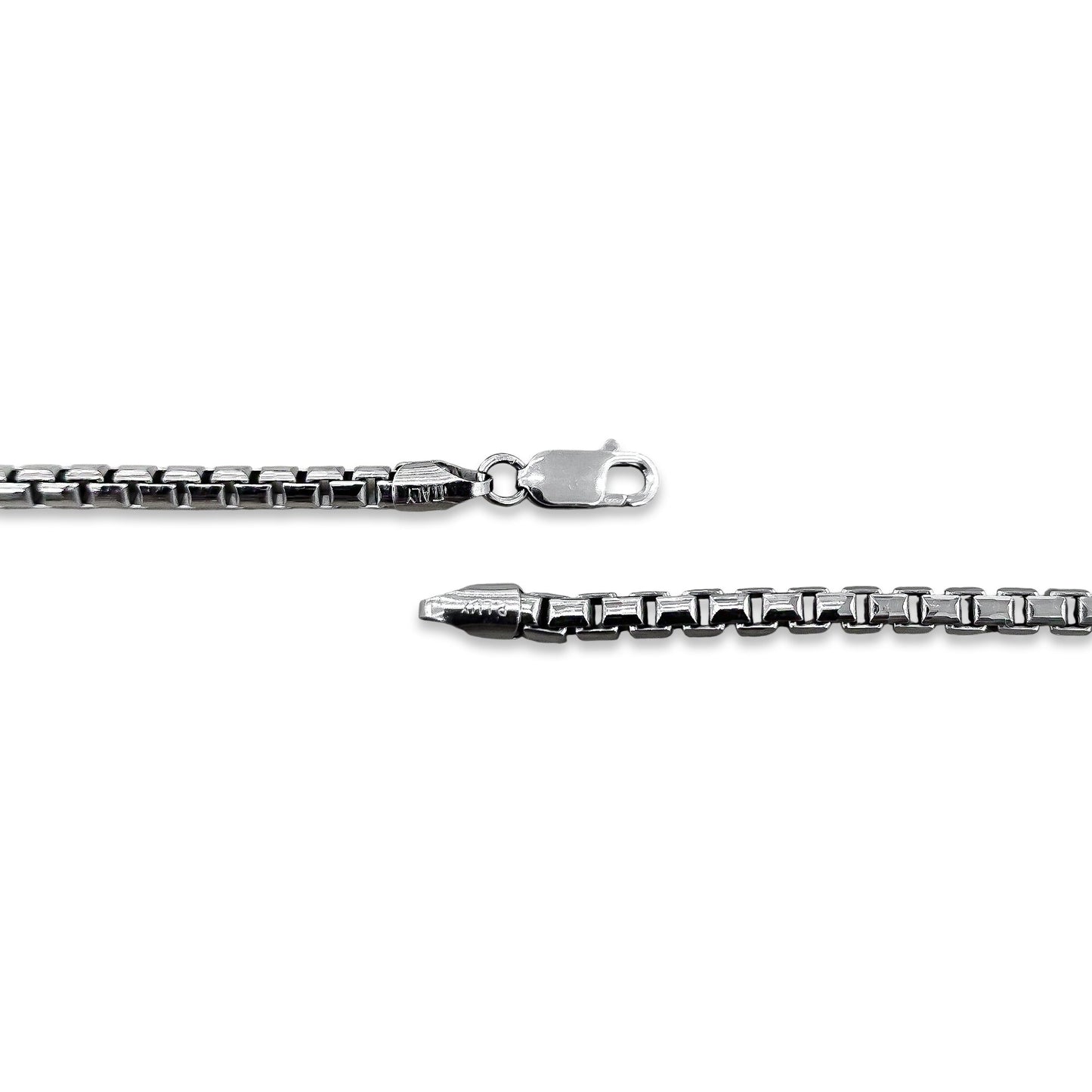 TMPCU003 Cadena Veneciana Pavonada 4 mm x 55 cm en Plata Fina .925