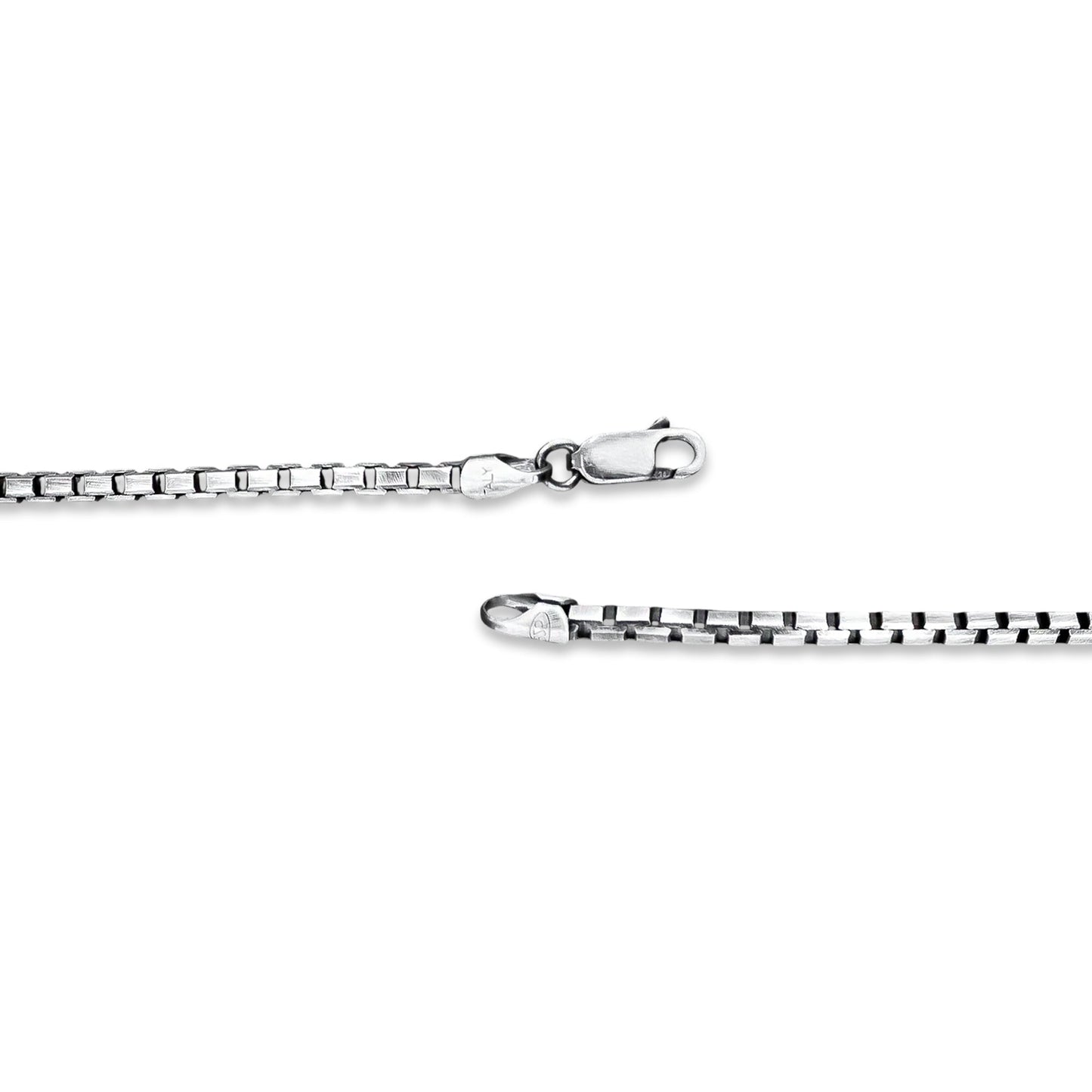 TMPCU007 Cadena Veneciana Pavonada con Cilindro 3 mm x 55 cm en Plata Fina .925