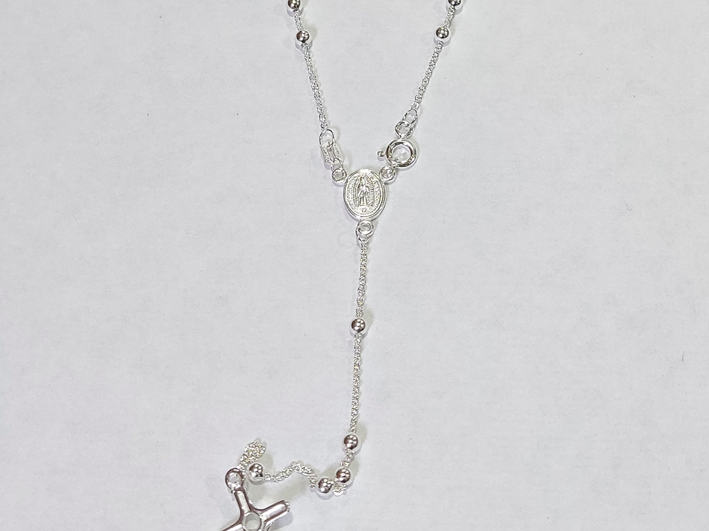 LPR009 Rosario De Plata .925 Liso Bola 3 Mm X 50 Cm De Largo Cruz R 1329766145