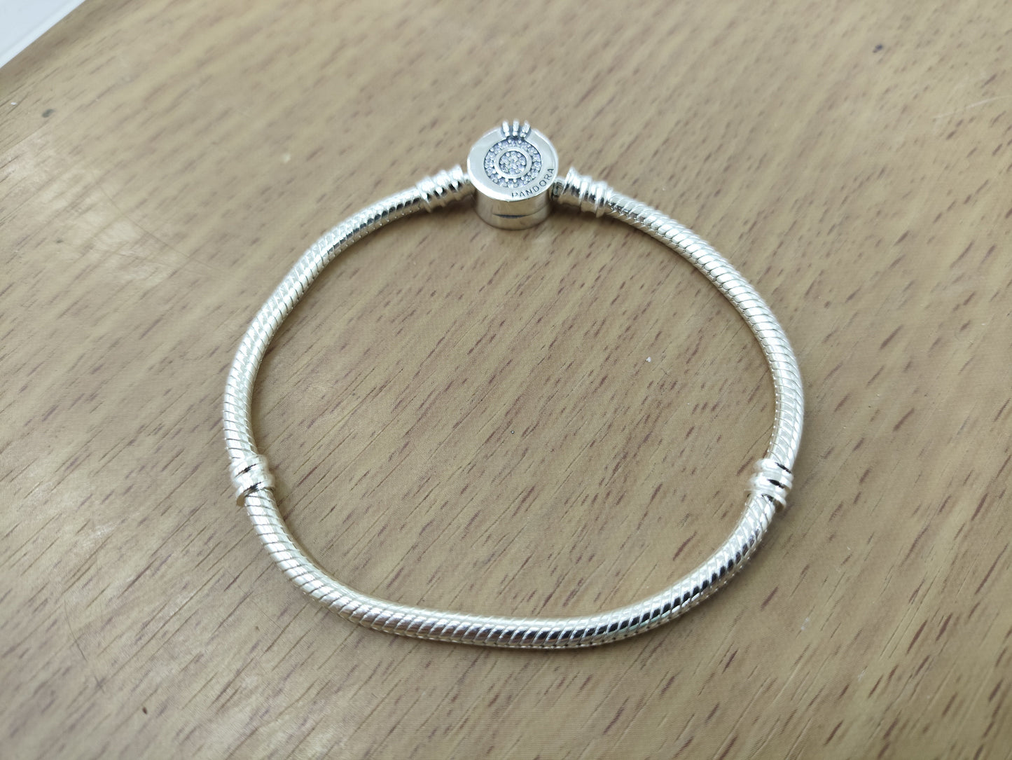 TMPPD001-18 Pulsera Dama Pand Círculo 3 Líneas 18 cm en Plata Fina .925