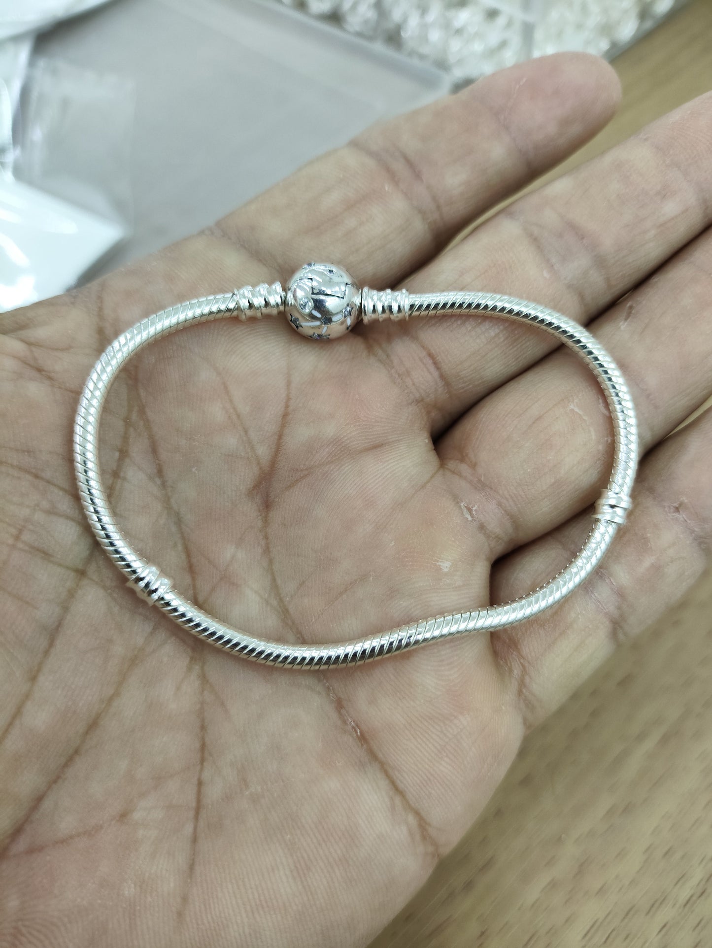 TMPPD010-17 Pulsera Dama Pand Bola Constelación 17 cm en Plata Fina .925