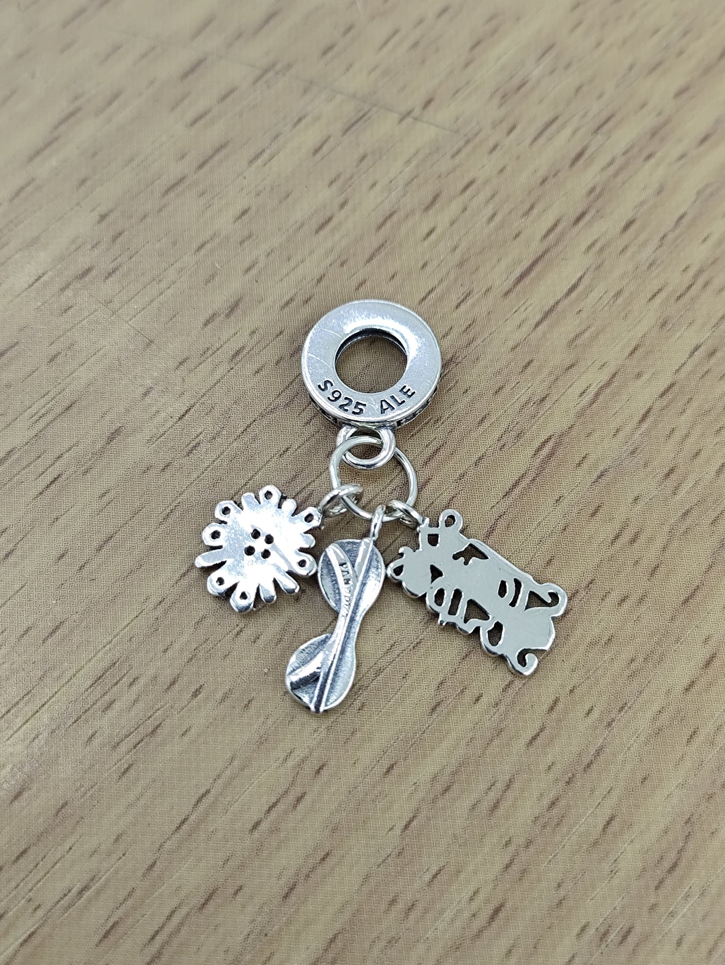 TMPCH004 Dije Charm Pand Stars & Stripers Lentes en Plata Fina .925