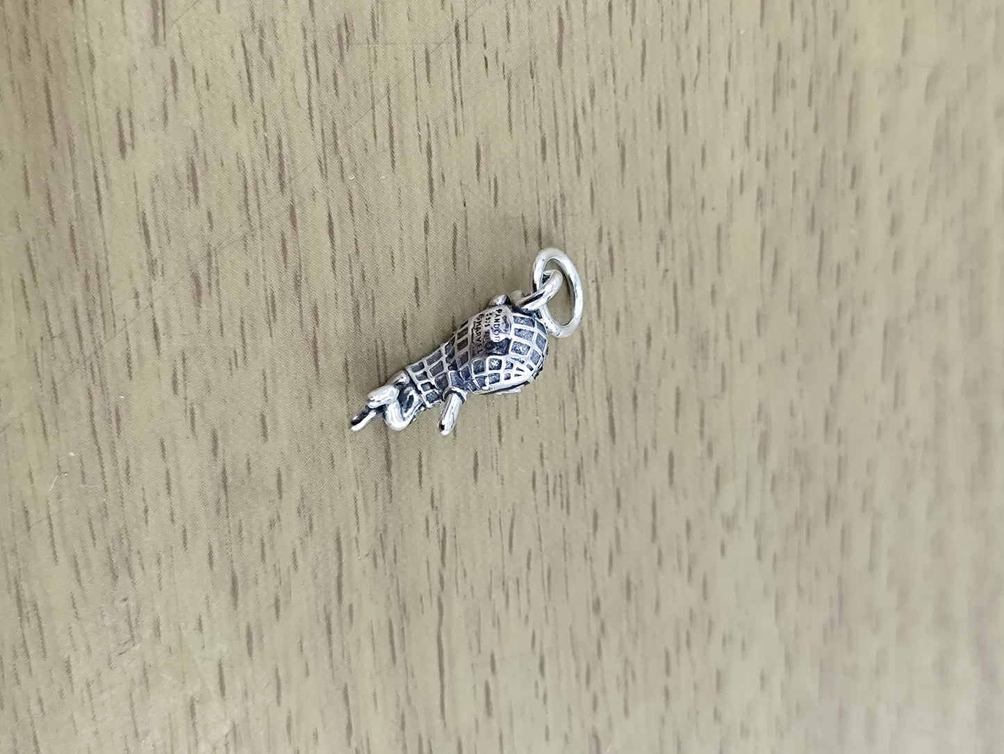 TMPCH043 Dije Charm Pand Spiderman Balanceandose Ojos Zirconia en Plata Fina .925