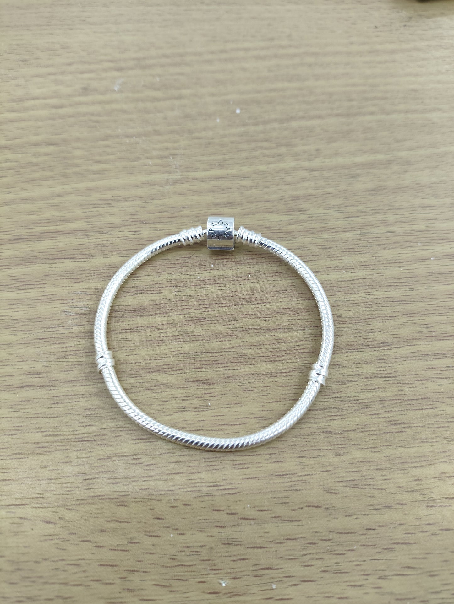 TMPPD019-18 Pulsera Dama Pand Cilindro Liso 18 cm en Plata Fina .925