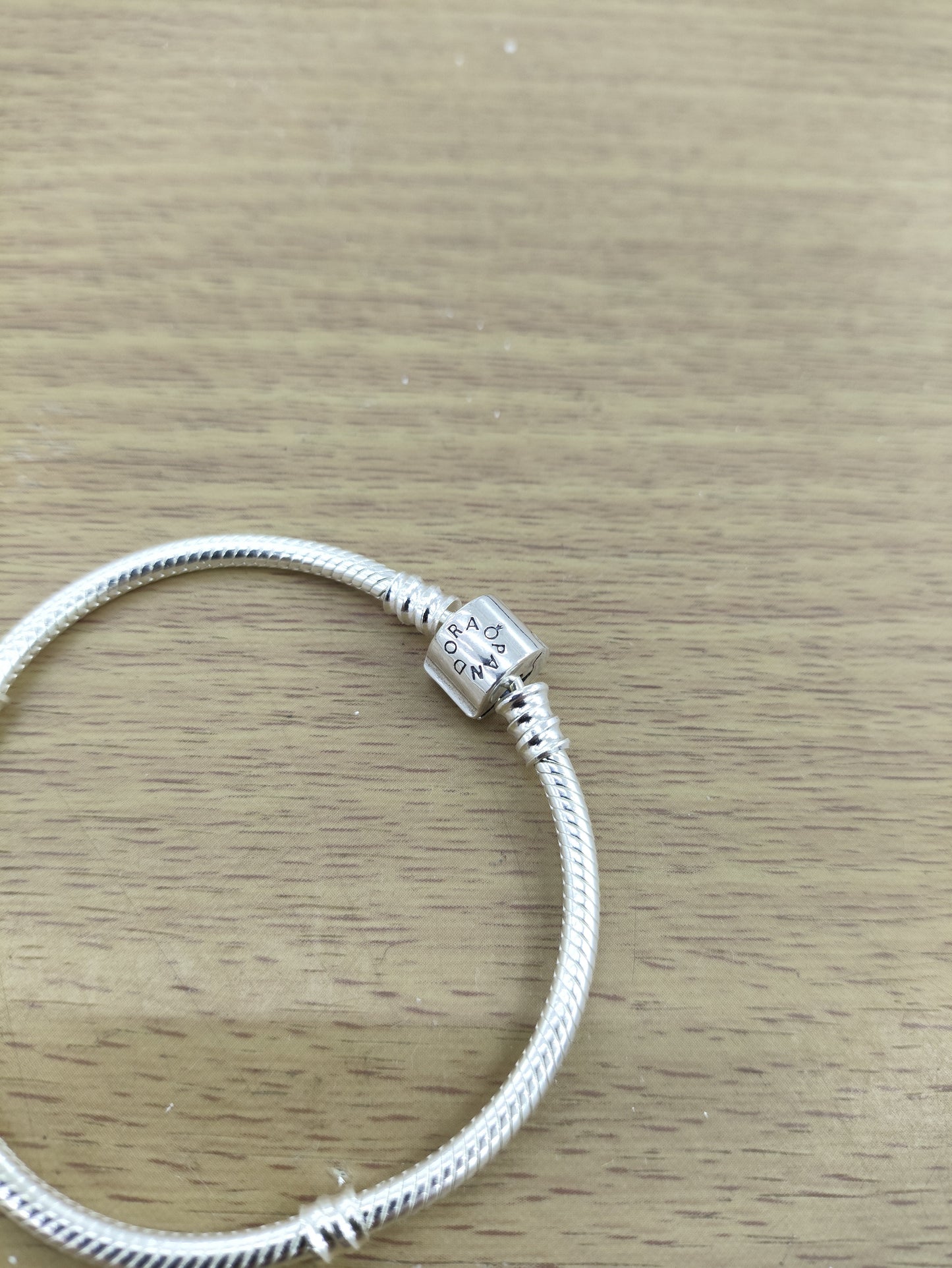 TMPPD019-18 Pulsera Dama Pand Cilindro Liso 18 cm en Plata Fina .925
