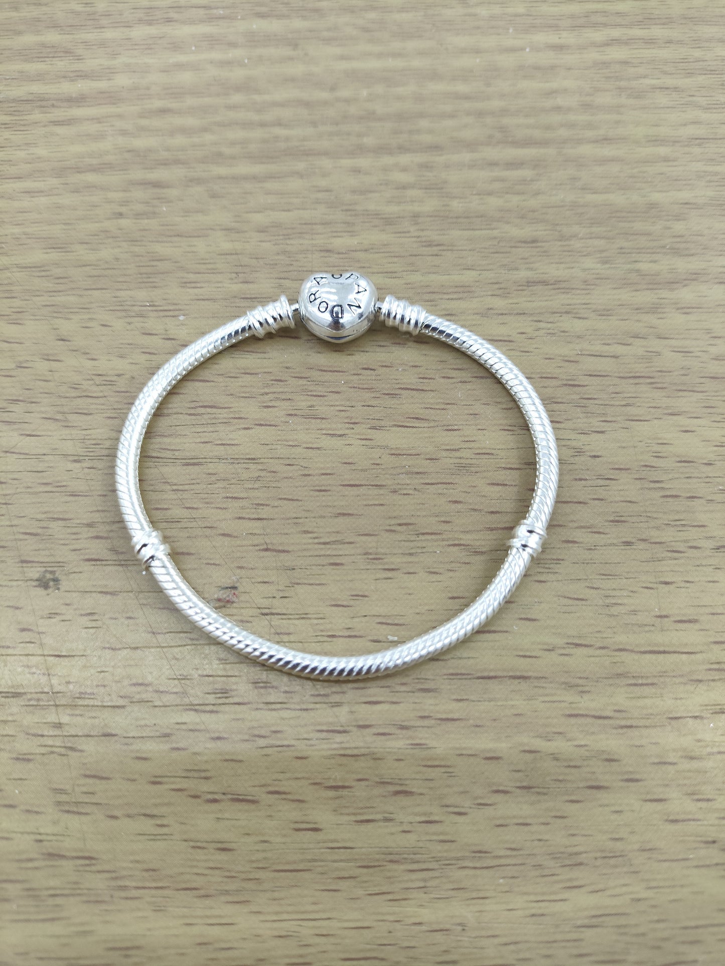 TMPPD021-18 Pulsera Dama Pand Corazón Liso 18 cm en Plata Fina .925