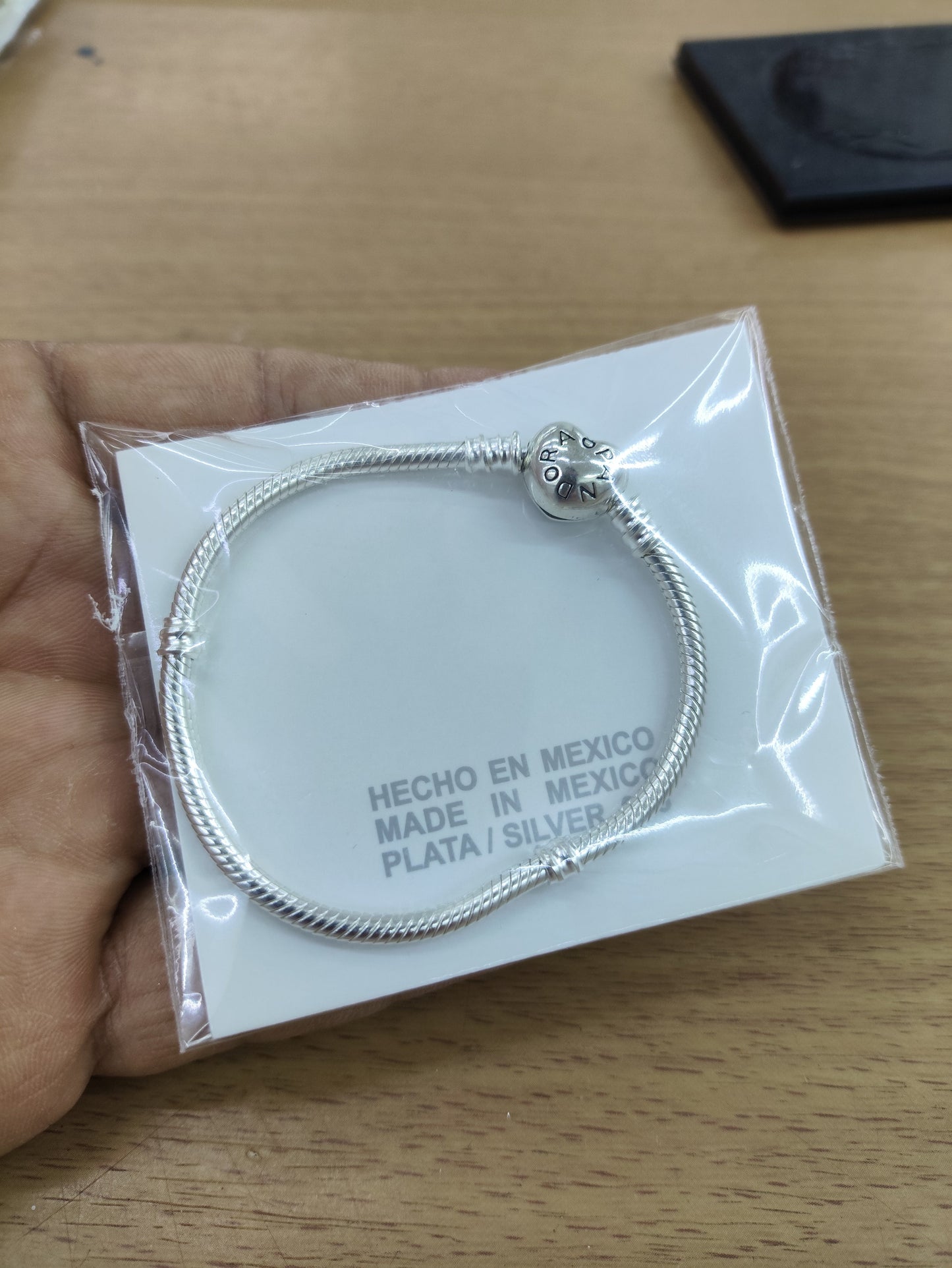 TMPPD021-18 Pulsera Dama Pand Corazón Liso 18 cm en Plata Fina .925