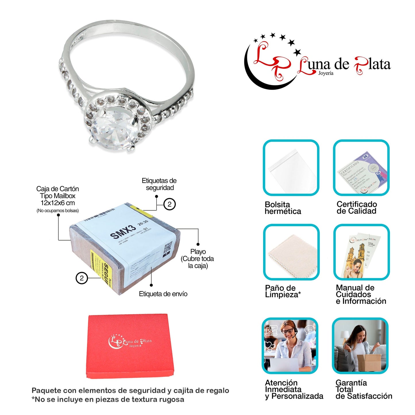 LPAD056 Anillo Modelo Solitario Circulo Pave L Plata .925 Taxco Gro 2689523678