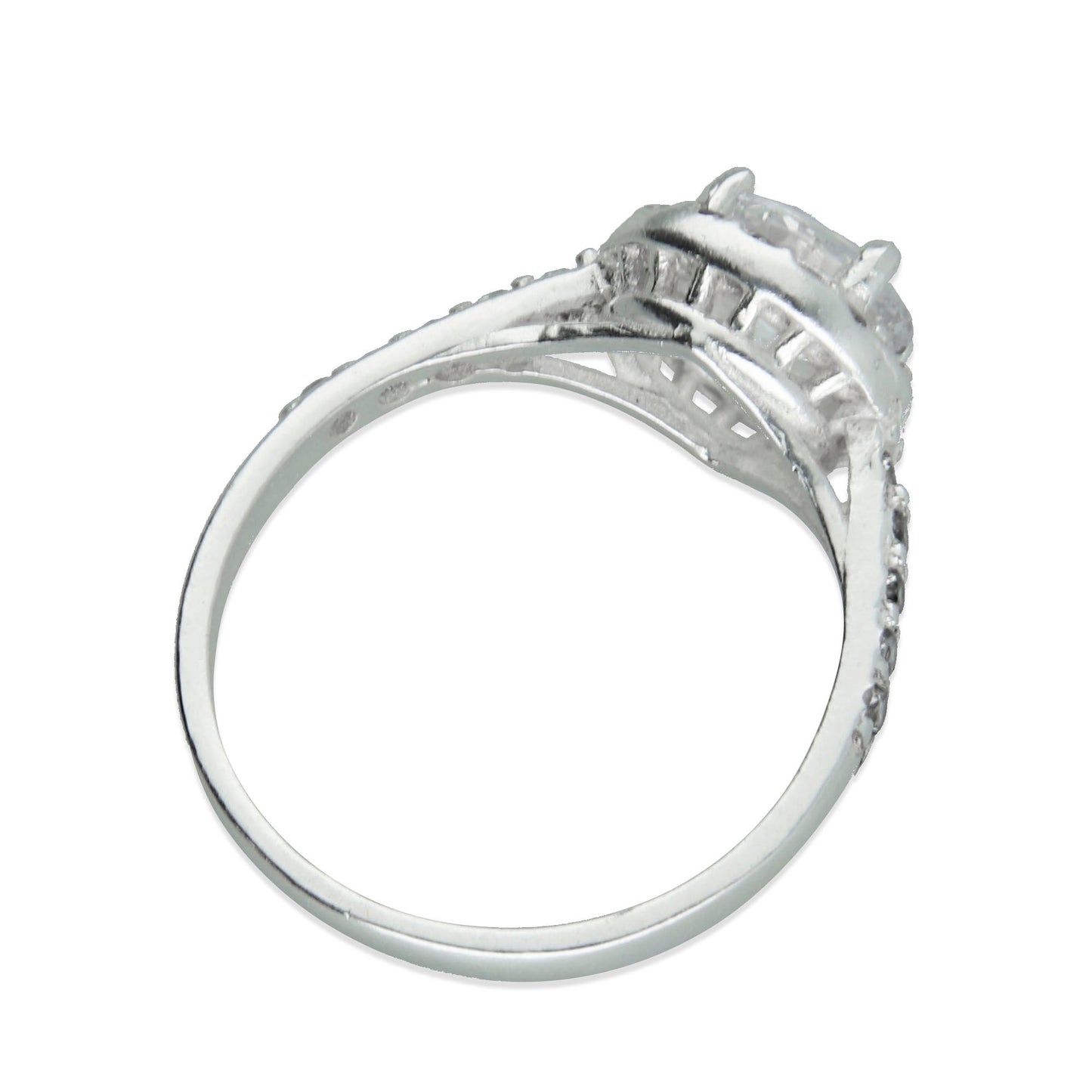 LPAD056 Anillo Modelo Solitario Circulo Pave L Plata .925 Taxco Gro 2689523678