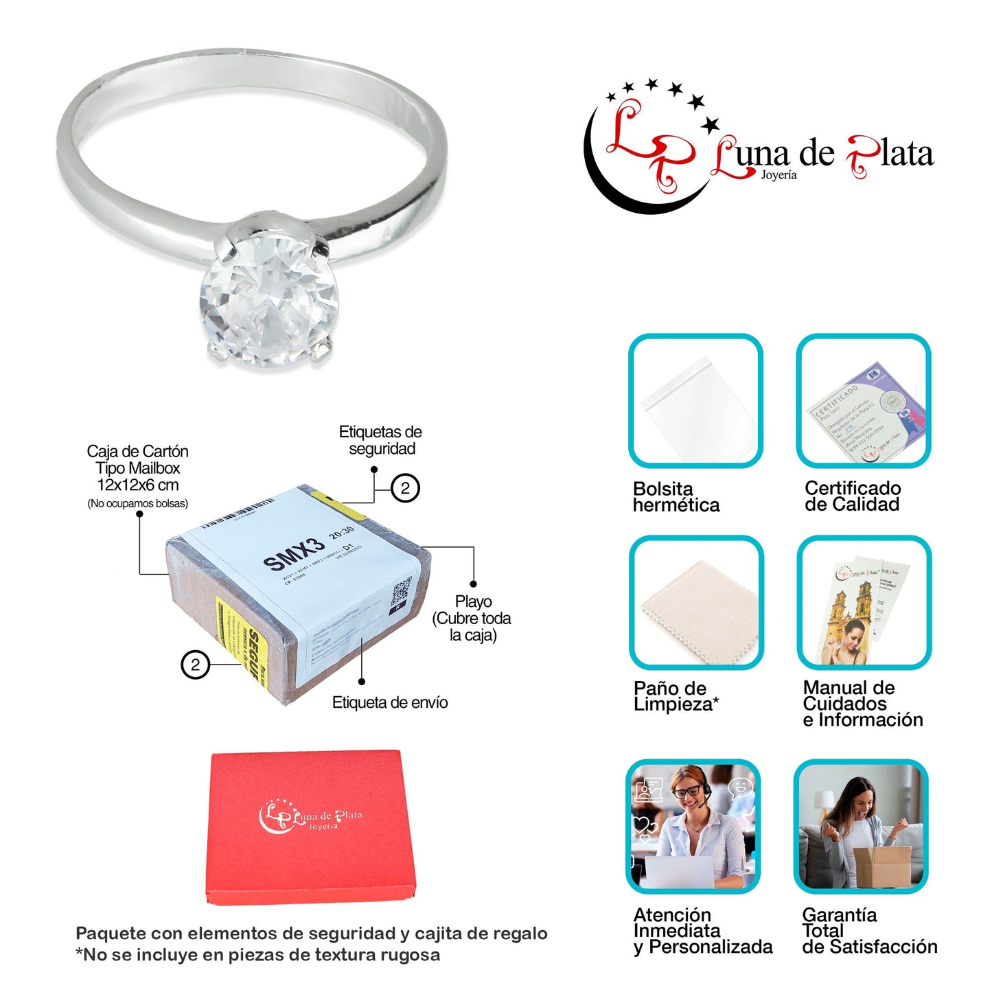 LPAD057 Anillo Modelo Solitario EG Plata .925 Taxco Gro 2689526626