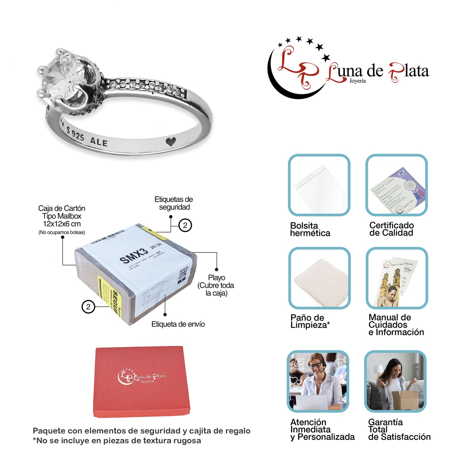 LPAD099 Anillo Pand Corona Torre Plata .925 Taxco Gro