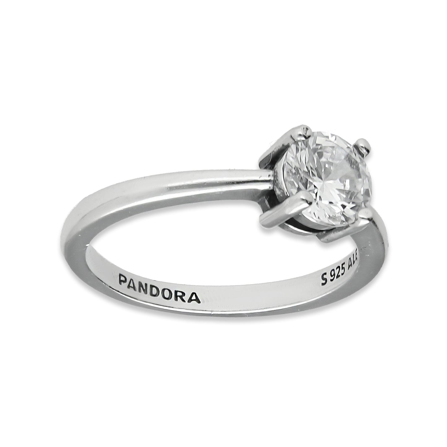 LPAD101 Anillo Pand Solitario 4U Blanco Plata .925 Taxco Gro