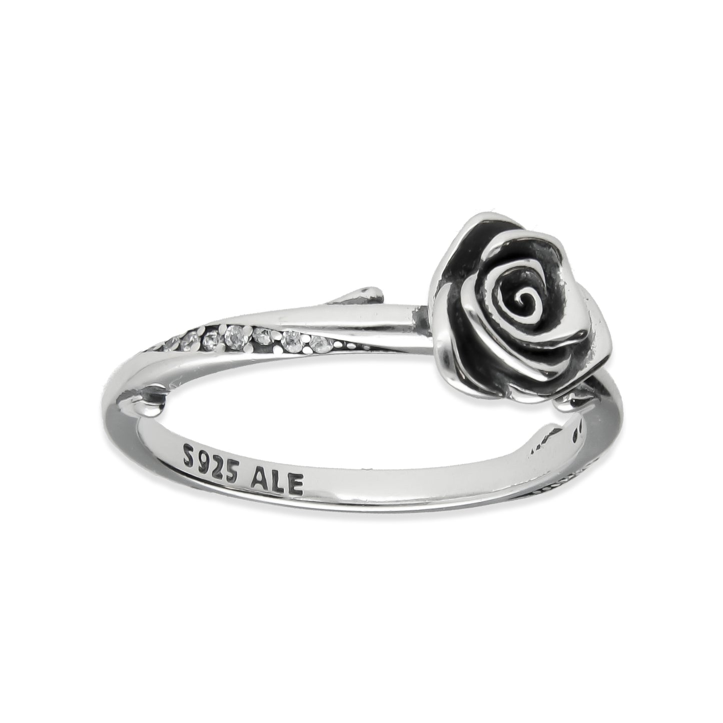 LPAD102 Anillo Pand Solitario Rose Plata .925 Taxco Gro
