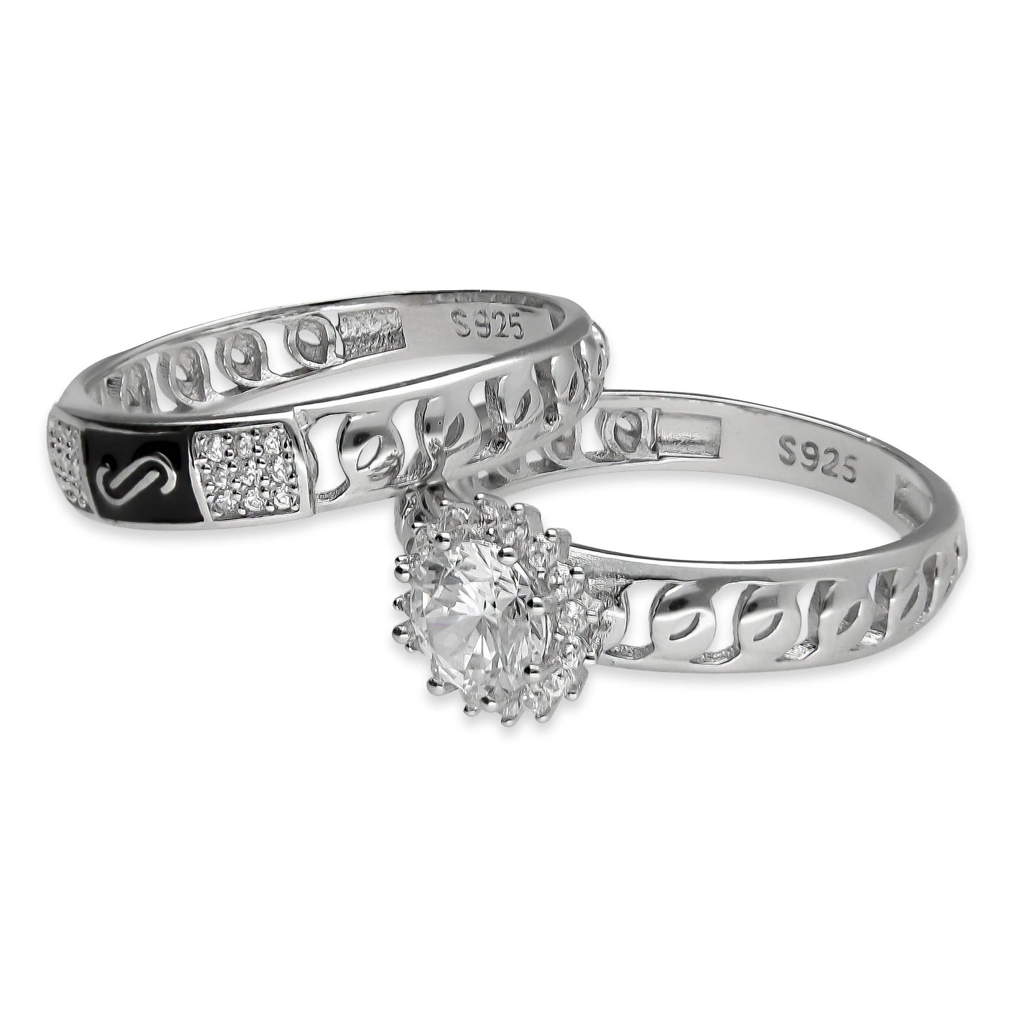 LPAD105 Anillo Mona Alianza Blanco Plata .925 Taxco Gro