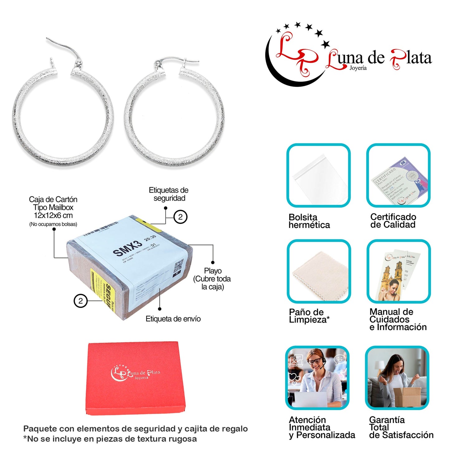 LPADI024 Arracadas De Plata .925 Tubo Grueso Frozen Tam 3 31 mm 1884644249