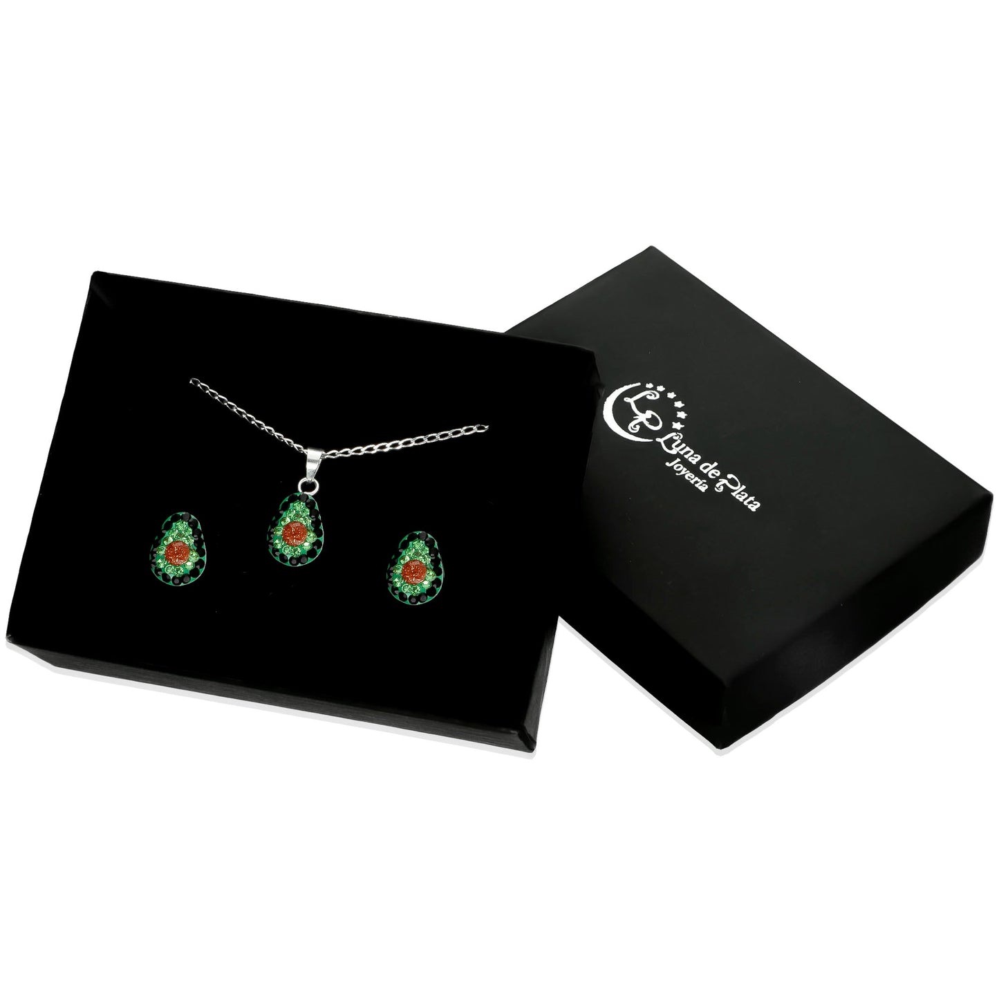 LPADJ021 Set Aretes + Dije + Cadena Aguacatito en Plata Ley .925 2780235292