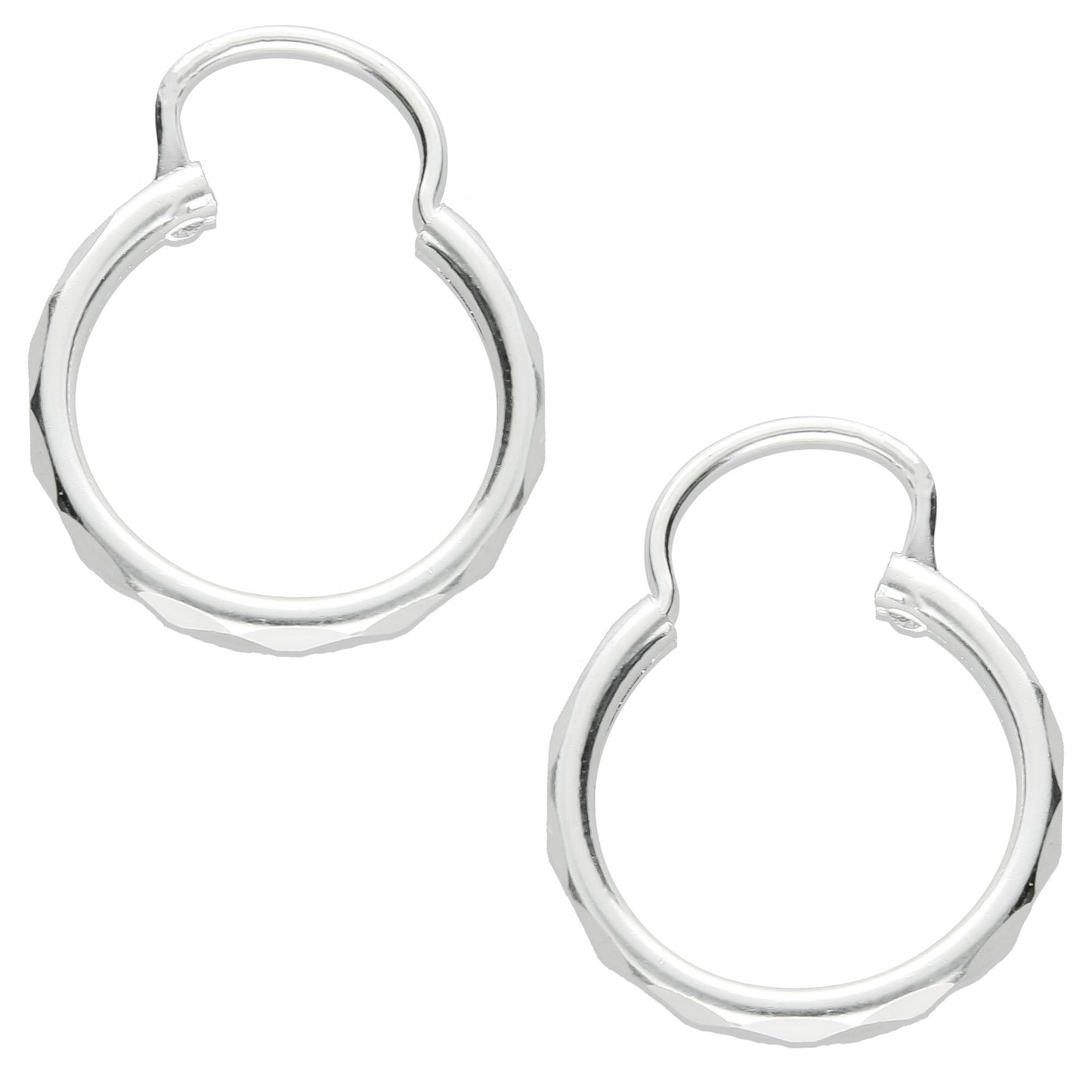 LPAF016 Arracada Facetada Plata .925 Tam 2 - 15 Mm Diámetro Taxco MLM918604249