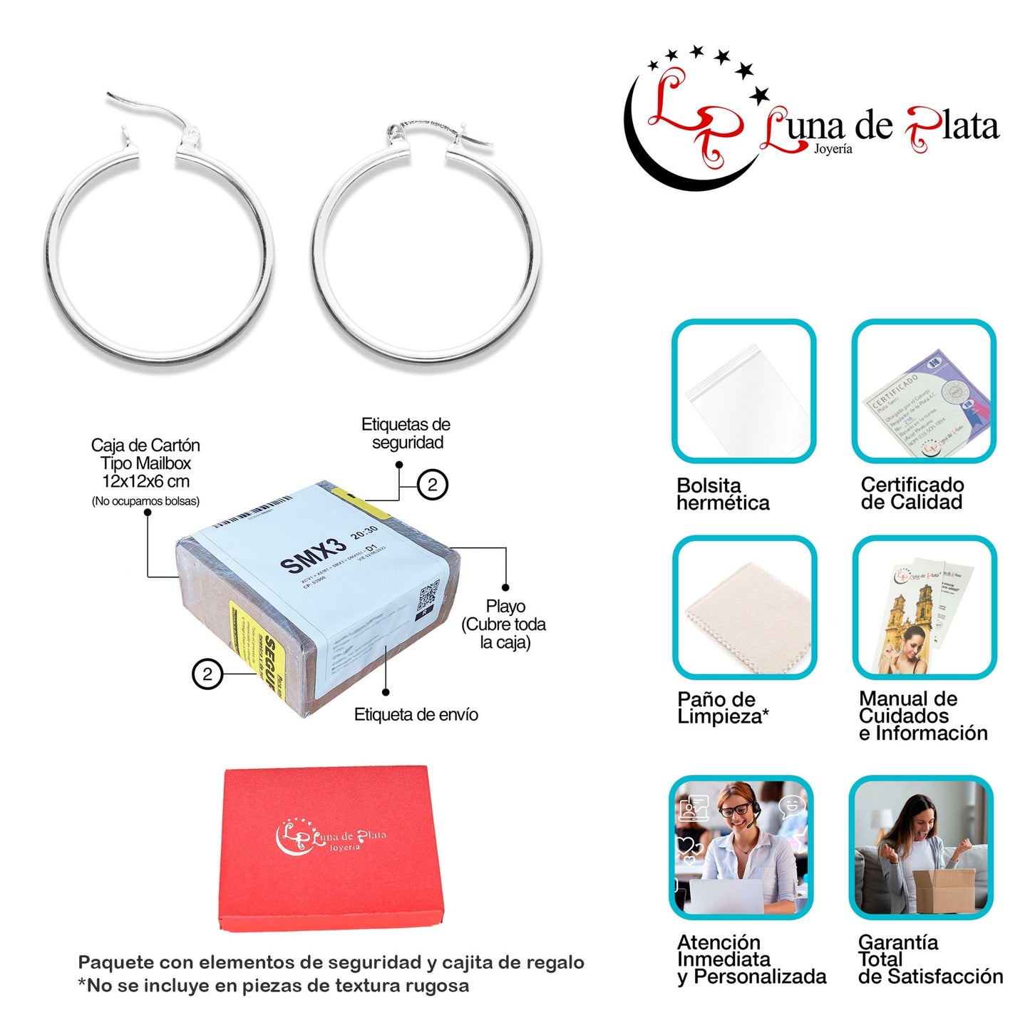 LPAL004 Arracada Lisa Plata .925 Tam 4 29 Mm X 2.2 Taxco Mayoreo MLM919348057