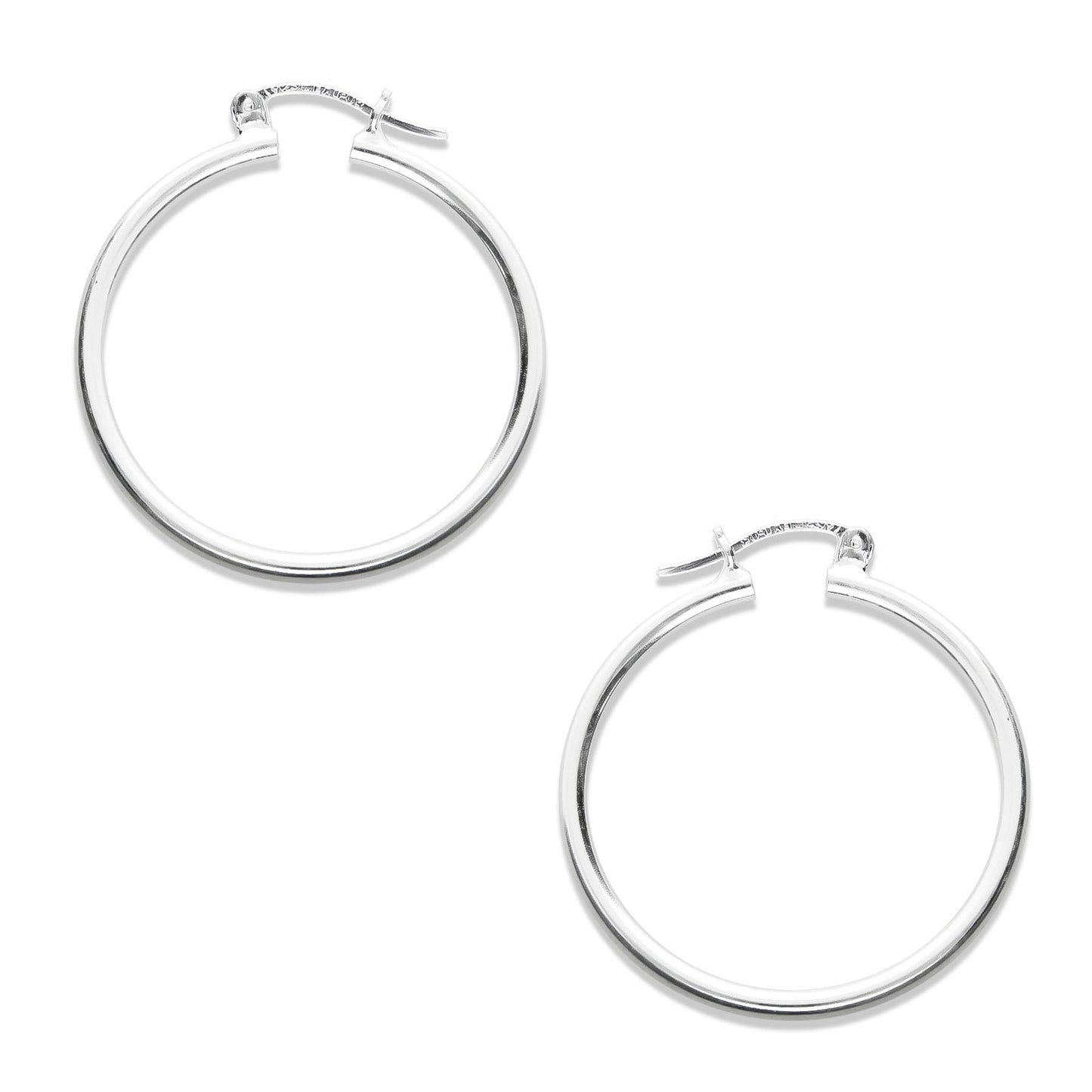 LPAL004 Arracada Lisa Plata .925 Tam 4 29 Mm X 2.2 Taxco Mayoreo MLM919348057