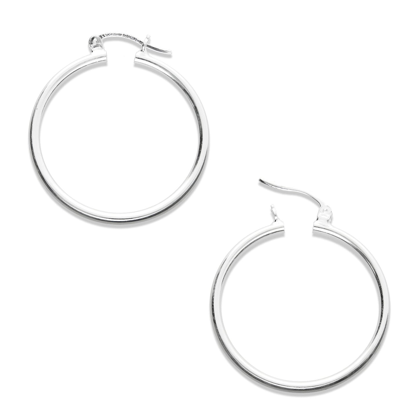 LPAL004 Arracada Lisa Plata .925 Tam 4 29 Mm X 2.2 Taxco Mayoreo MLM919348057