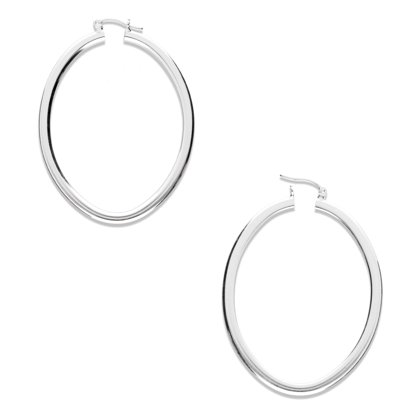 LPAL038 Arracada Lisa Ovalo Tam 4 - 4.3 cm x 5.8 cm Plata .925 2031262399