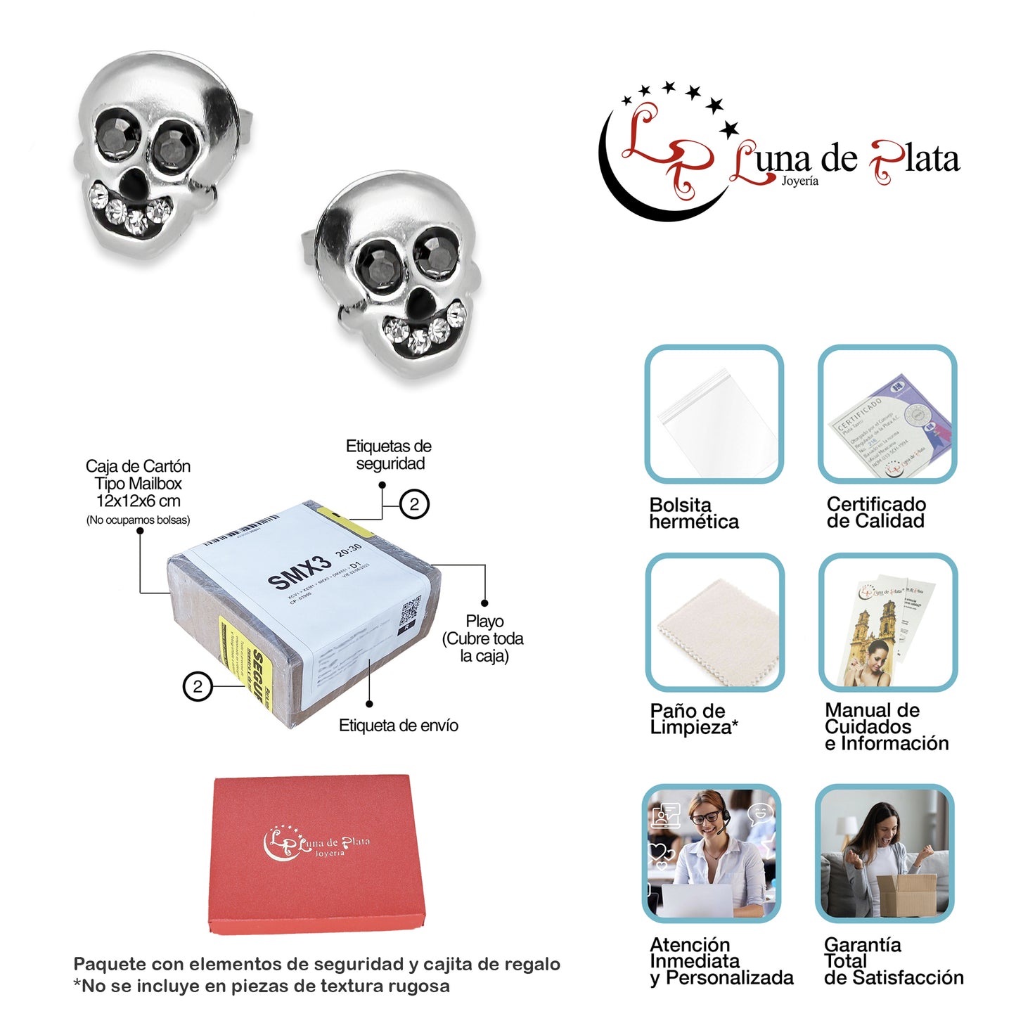 LPAP030 Aretes Broquel Plata Calavera Bomb Plata .925 Taxco 1357640327