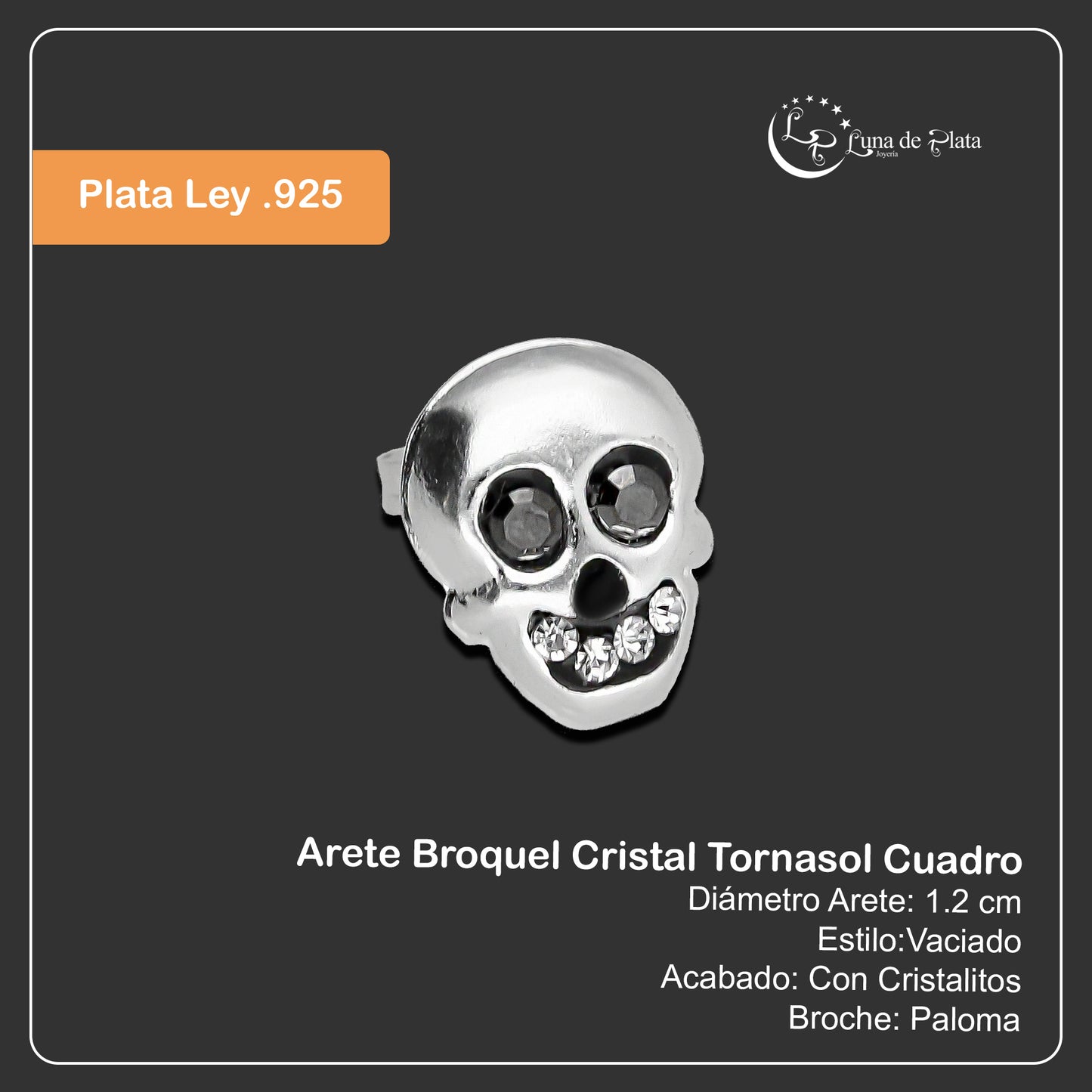 LPAP030 Aretes Broquel Plata Calavera Bomb Plata .925 Taxco 1357640327