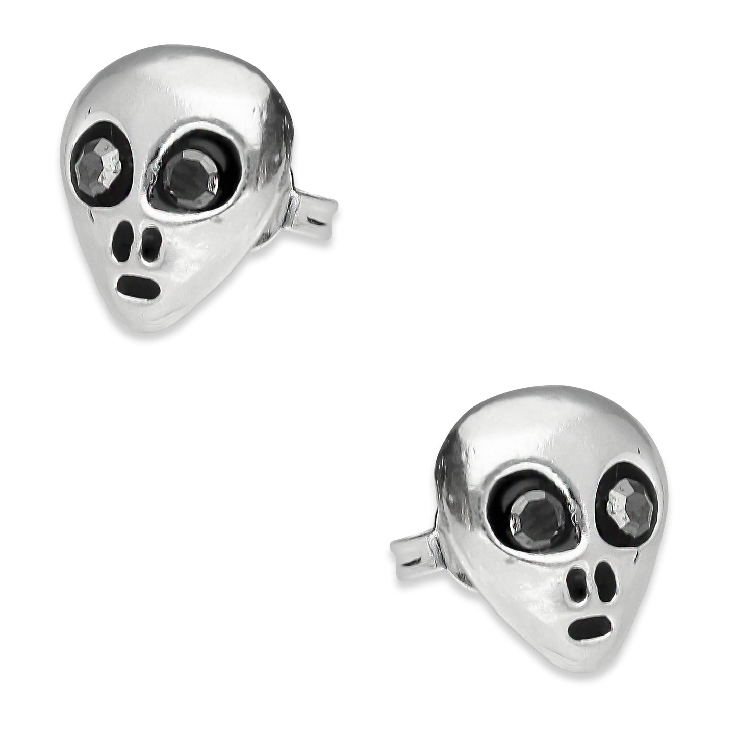 LPAP031 Aretes Broquel Alien Plata .925 Taxco 1357696686