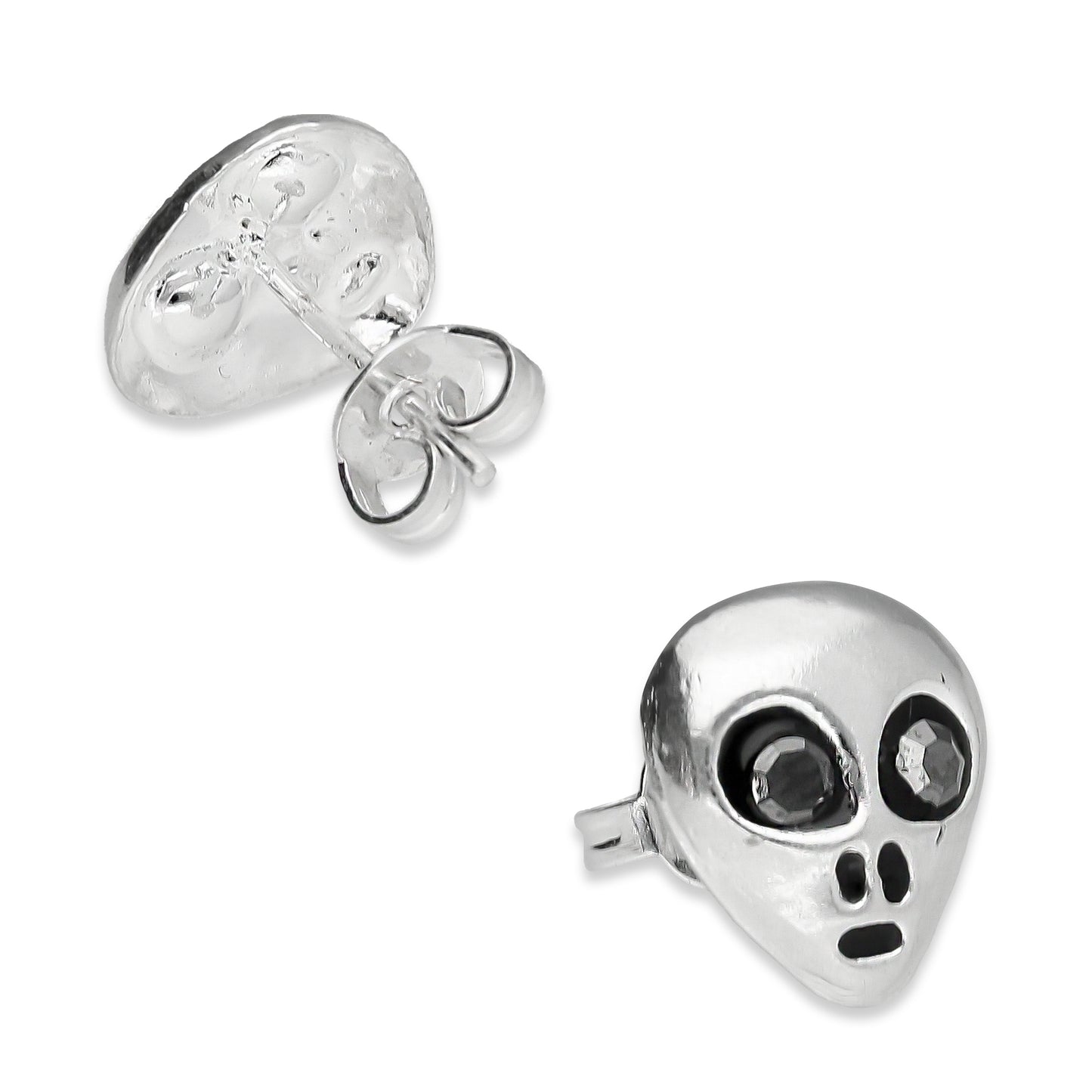 LPAP031 Aretes Broquel Alien Plata .925 Taxco 1357696686