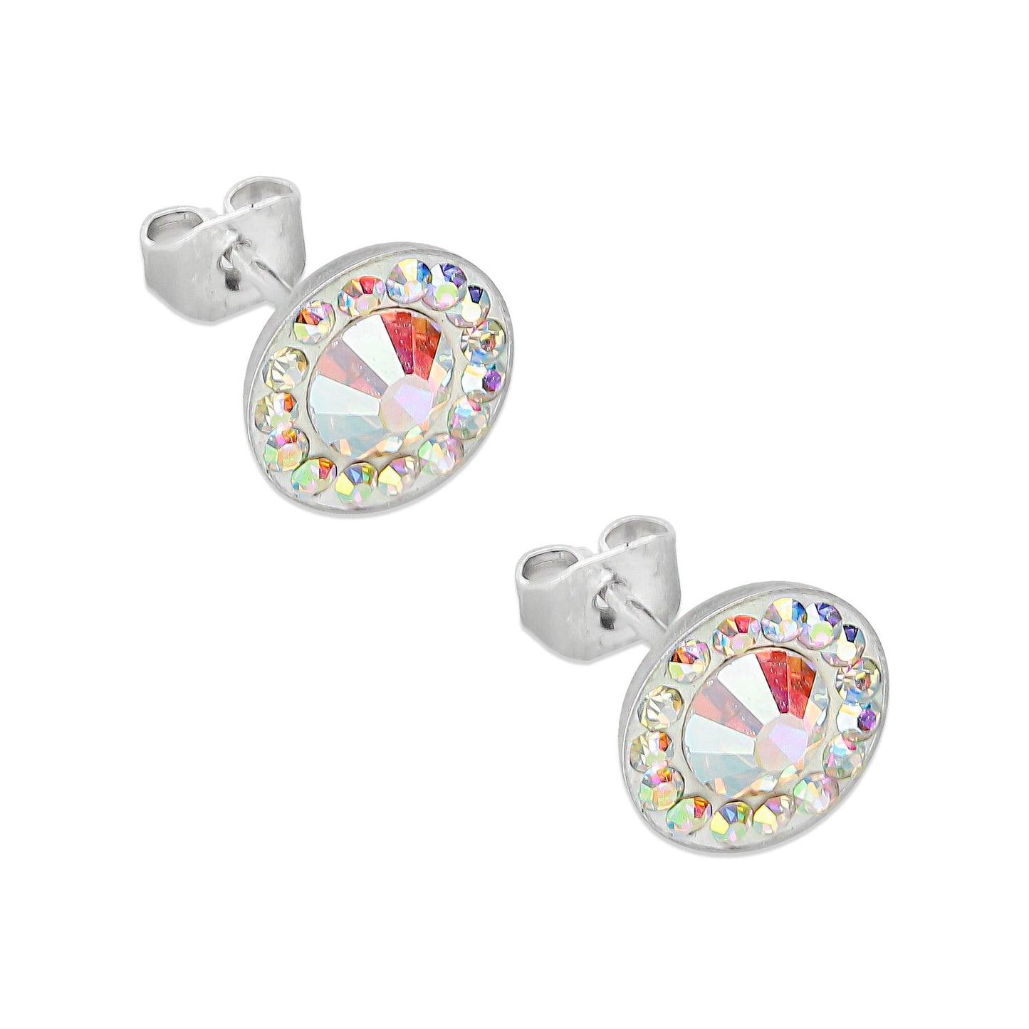 LPAP059 Arete Broquel Disco Tornasol en Plata .925 Taxco 1991269557
