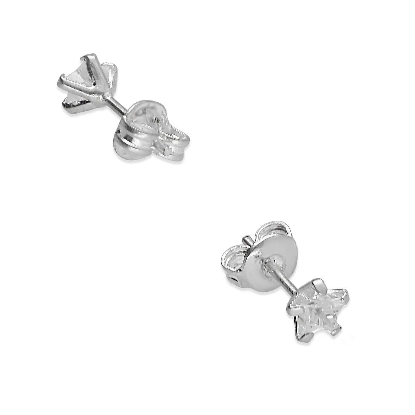 LPAP125 Arete Broquel Zirconia Estrella 5 mm en Plata .925 Taxco 2169053865