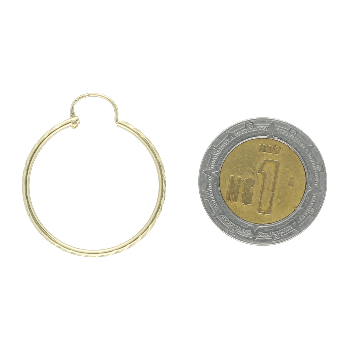 LPAUAR009 Arracadas Facetadas de Oro Sólido 14K Rombo 23 mm Mujer o Niñas 1873604997