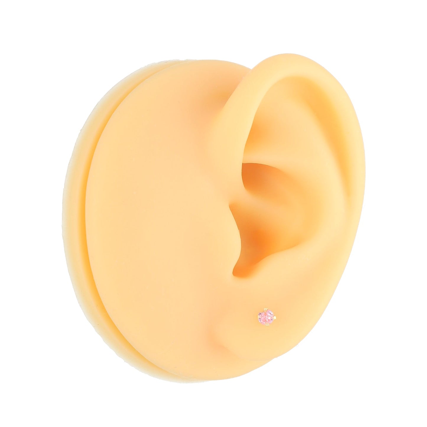 LPAUBR015 Aretes Broquel de Oro 10K Niñas o Mujer Zirc Kor 3mm 101r 1834390356