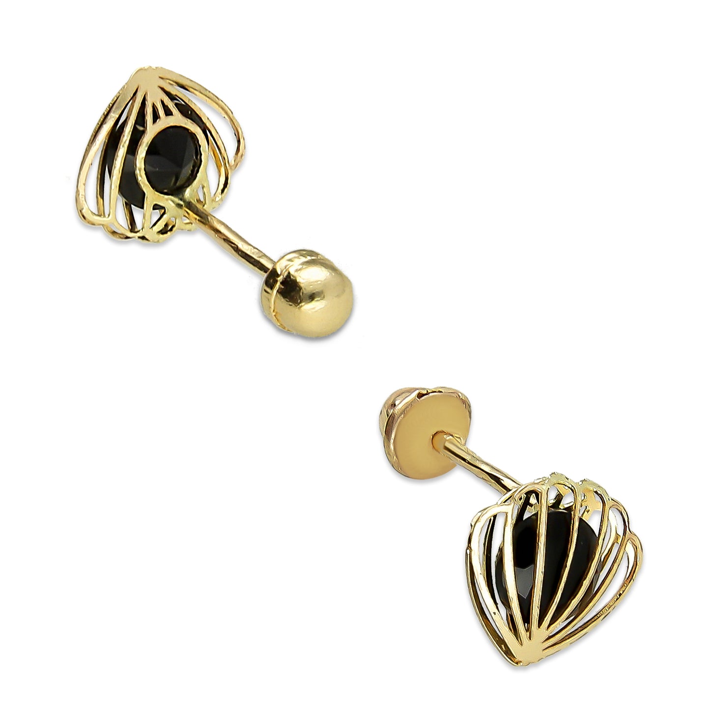 LPAUBR037 Aretes Broquel Oro 10K Niñas o Mujer Concha 3D Mini 509A 1854456856