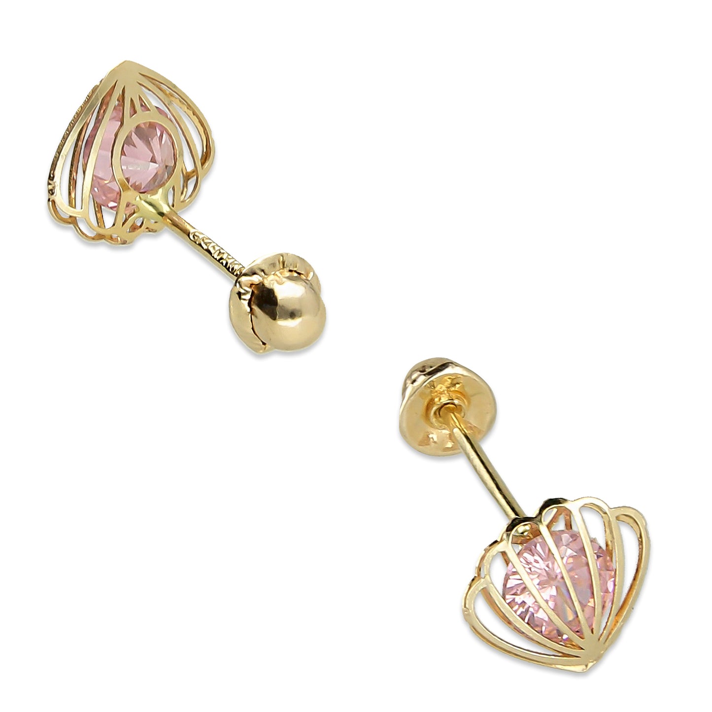 LPAUBR037 Aretes Broquel Oro 10K Niñas o Mujer Concha 3D Mini 509A 1854456856