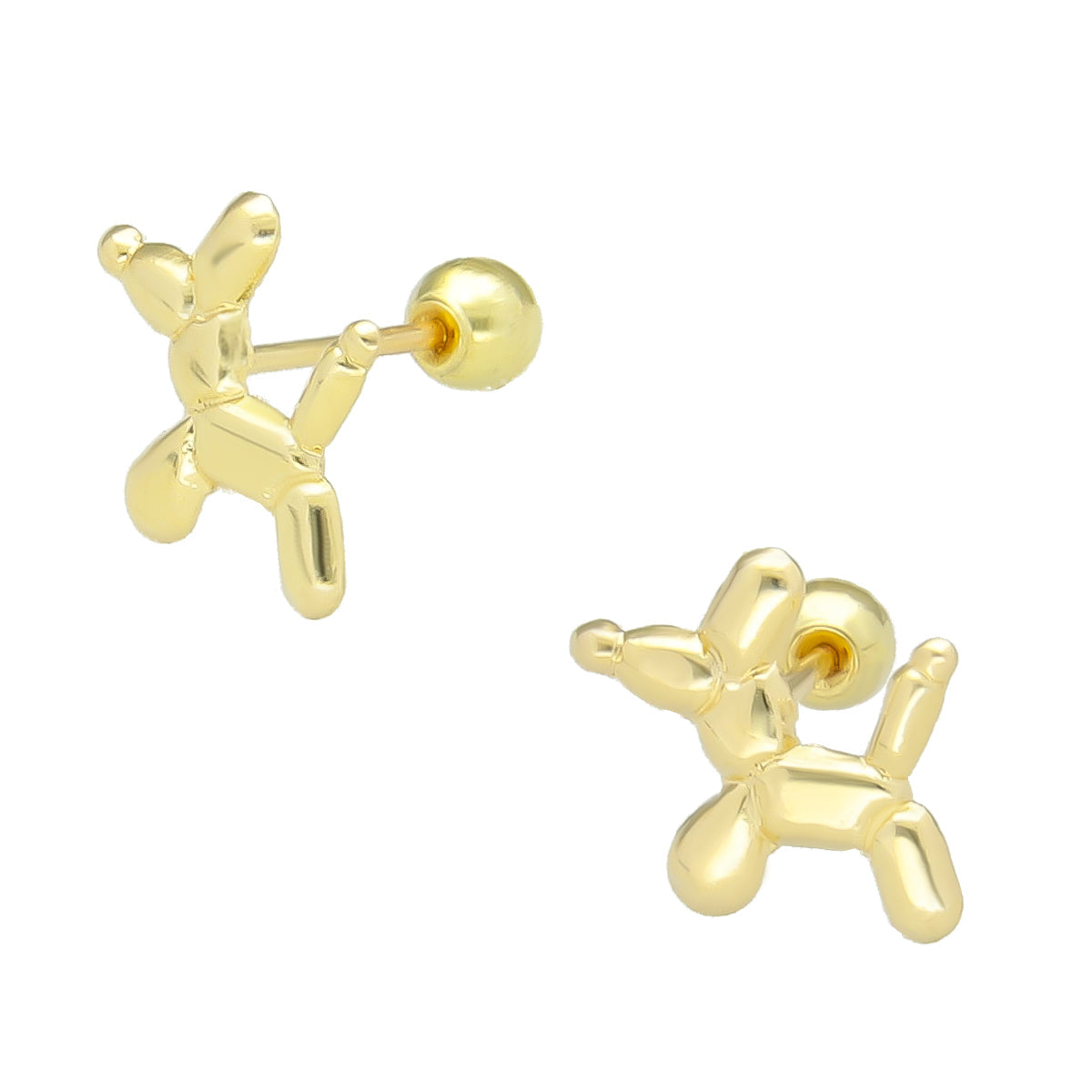 LPAUBR057 Aretes Broquel Oro 10K Niñas o Mujer Perrito Globo Ch 634B 2114371692