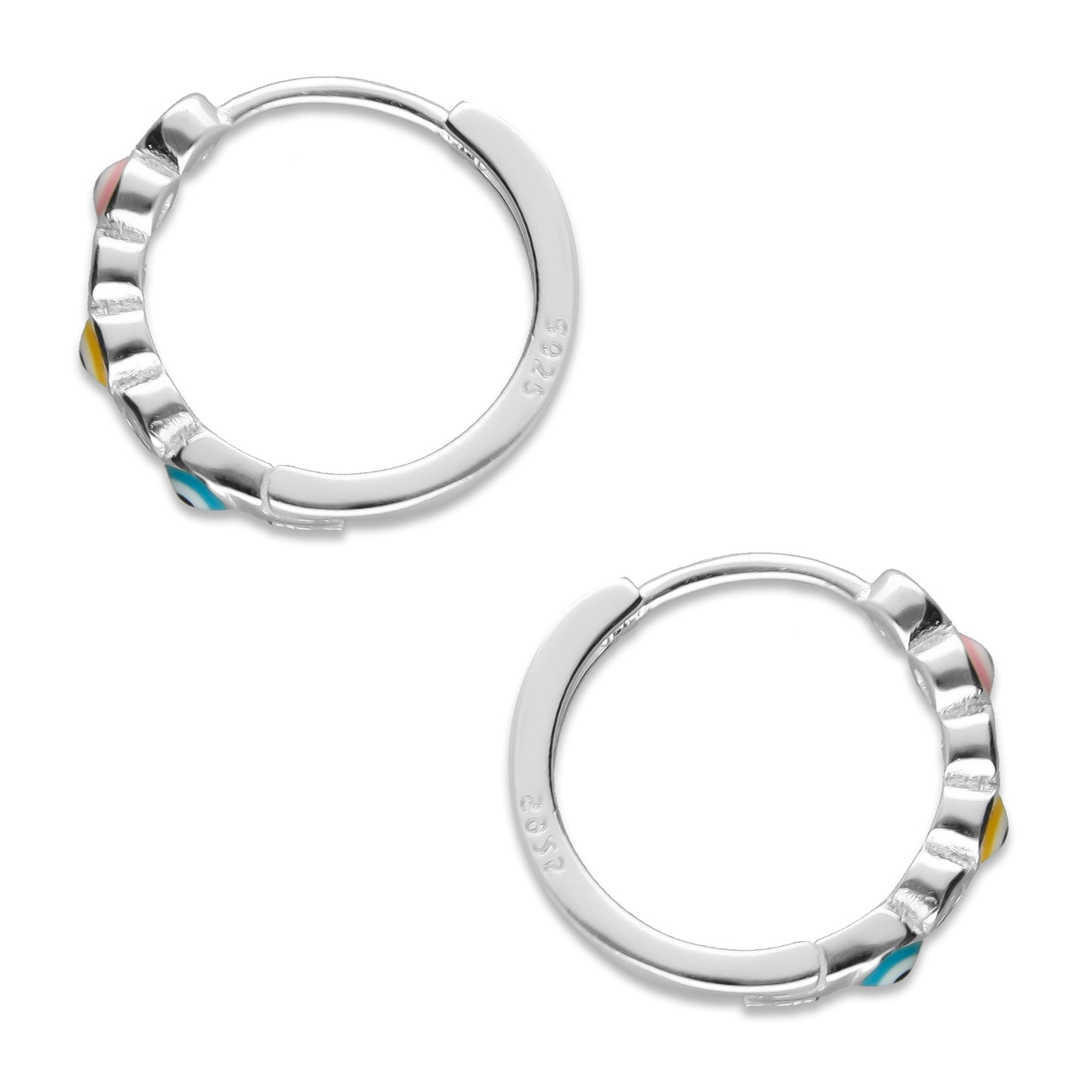 LPAZ039 Arracada Ojitos Turcos y Zirconias Multi en Plata .925 Taxco 3344334322