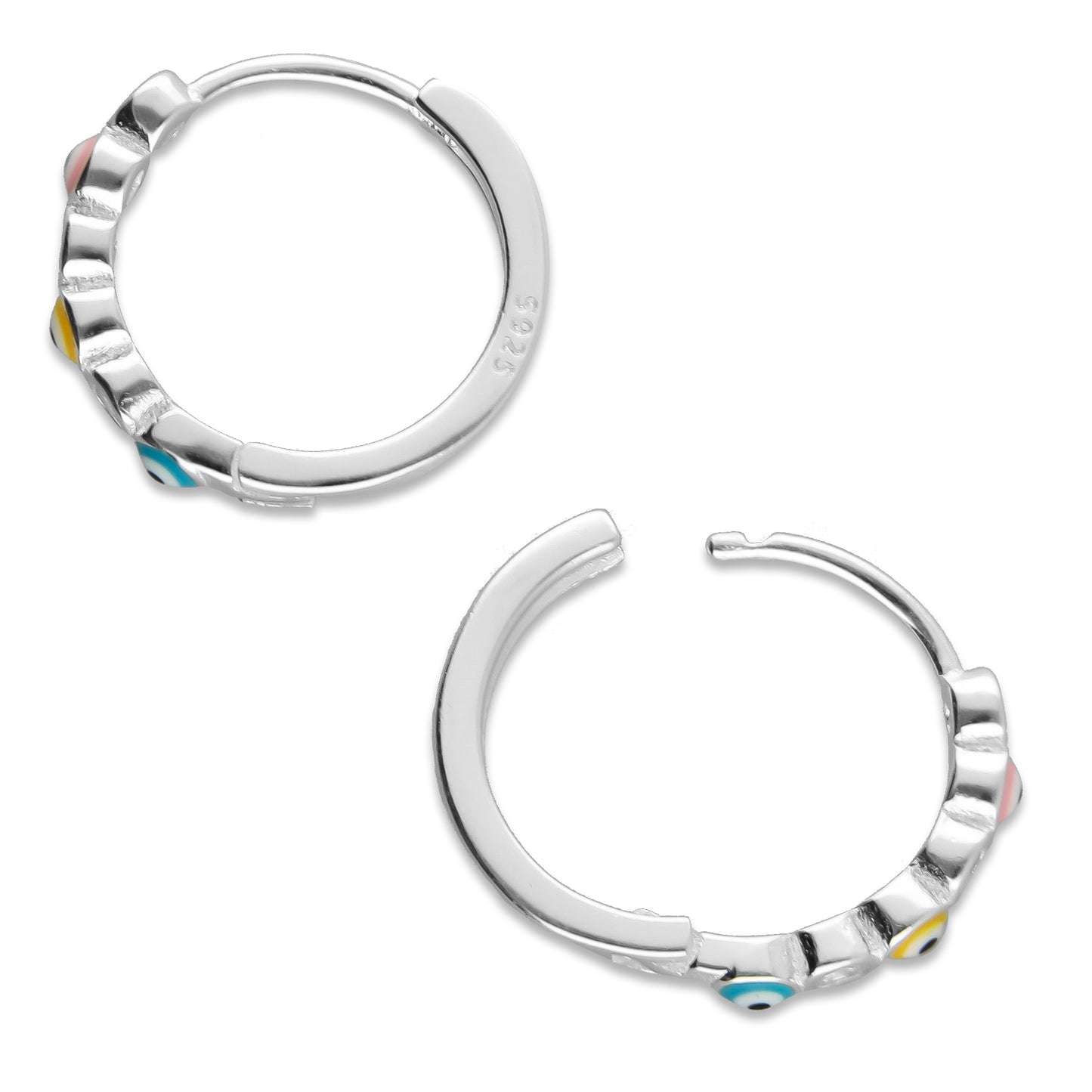 LPAZ039 Arracada Ojitos Turcos y Zirconias Multi en Plata .925 Taxco 3344334322