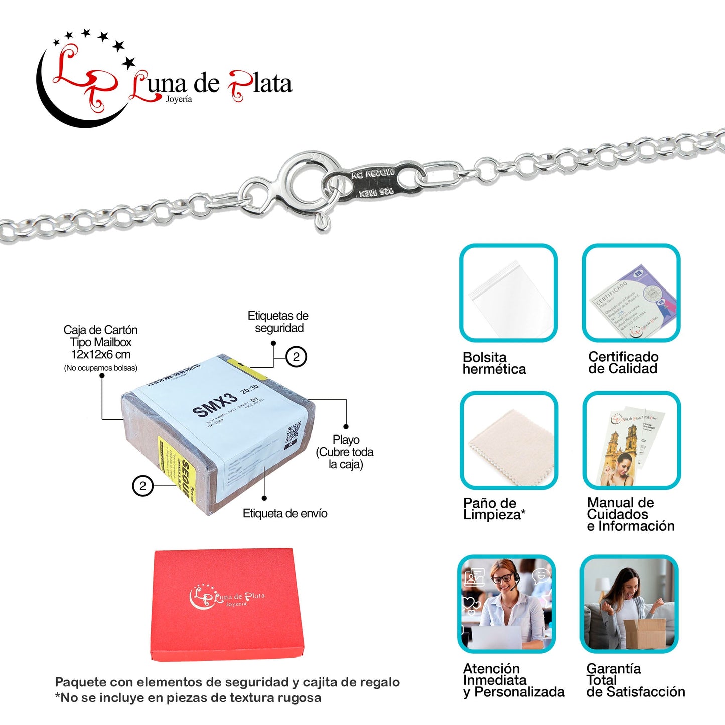 LPCU015-50 Cadena Modelo Rolo 2 Mm X 50 Cm 755741349