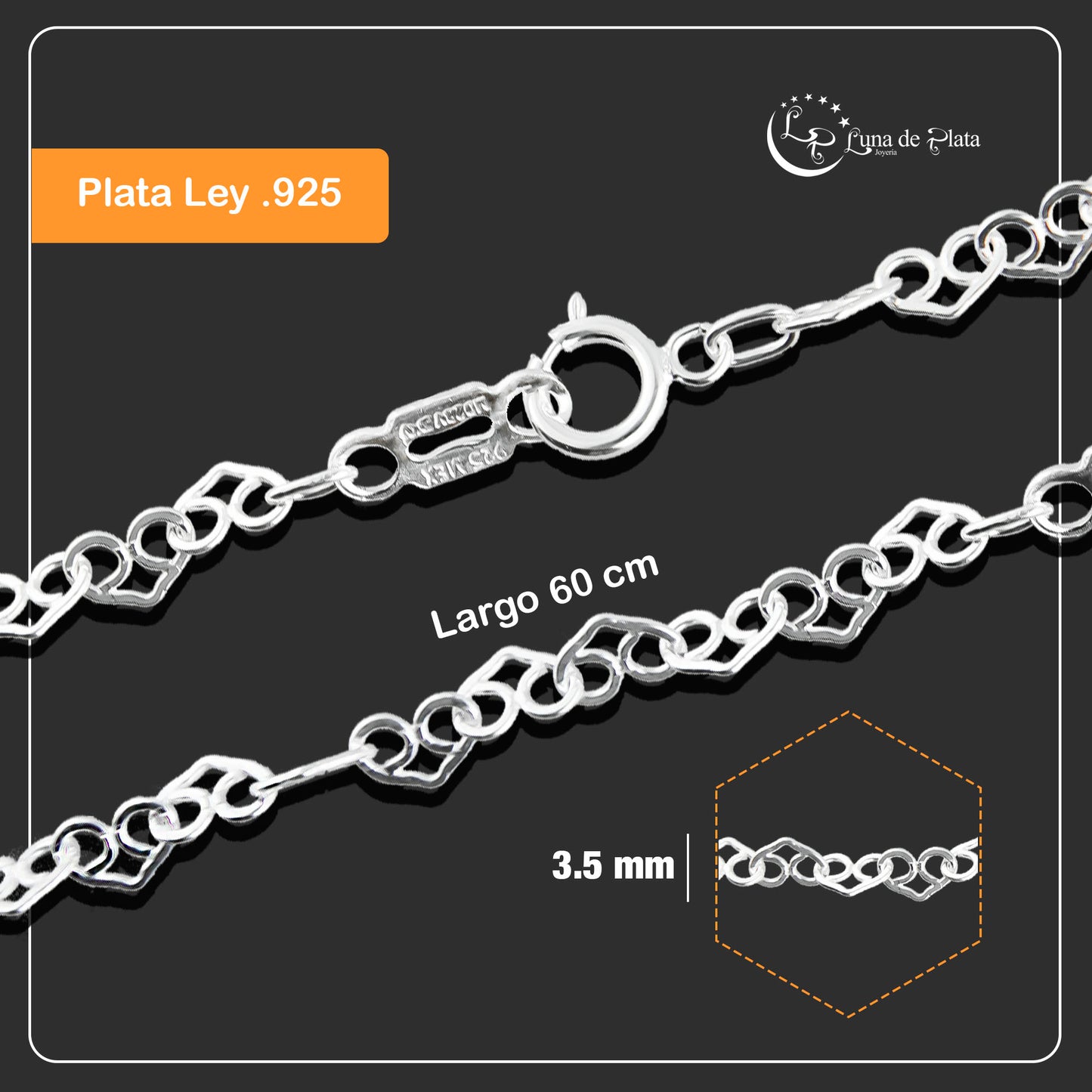 LPCU022-60 Cadena Modelo Love Cruise 3.5 Mm X 60 Cm 3536500802