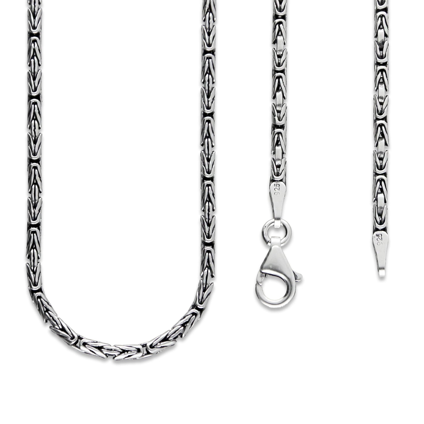 LPCU058-60 Cadena Bali Pavonada 2.5 mm x 60 cm Plata .925 Taxco 2411393595