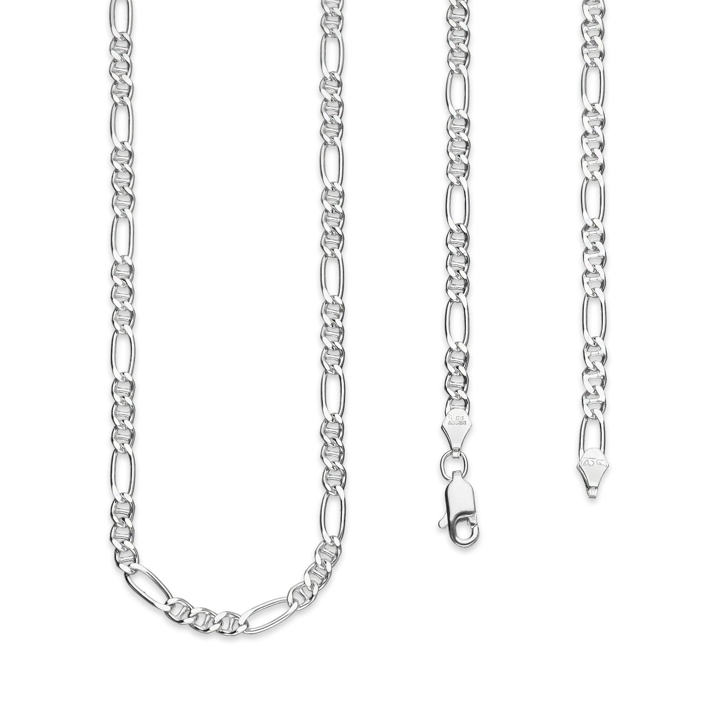 LPCU063-60 Cadena Figaruchi Diam 3x1 3.2 mm x 60 Cm Plata .925 2224542663