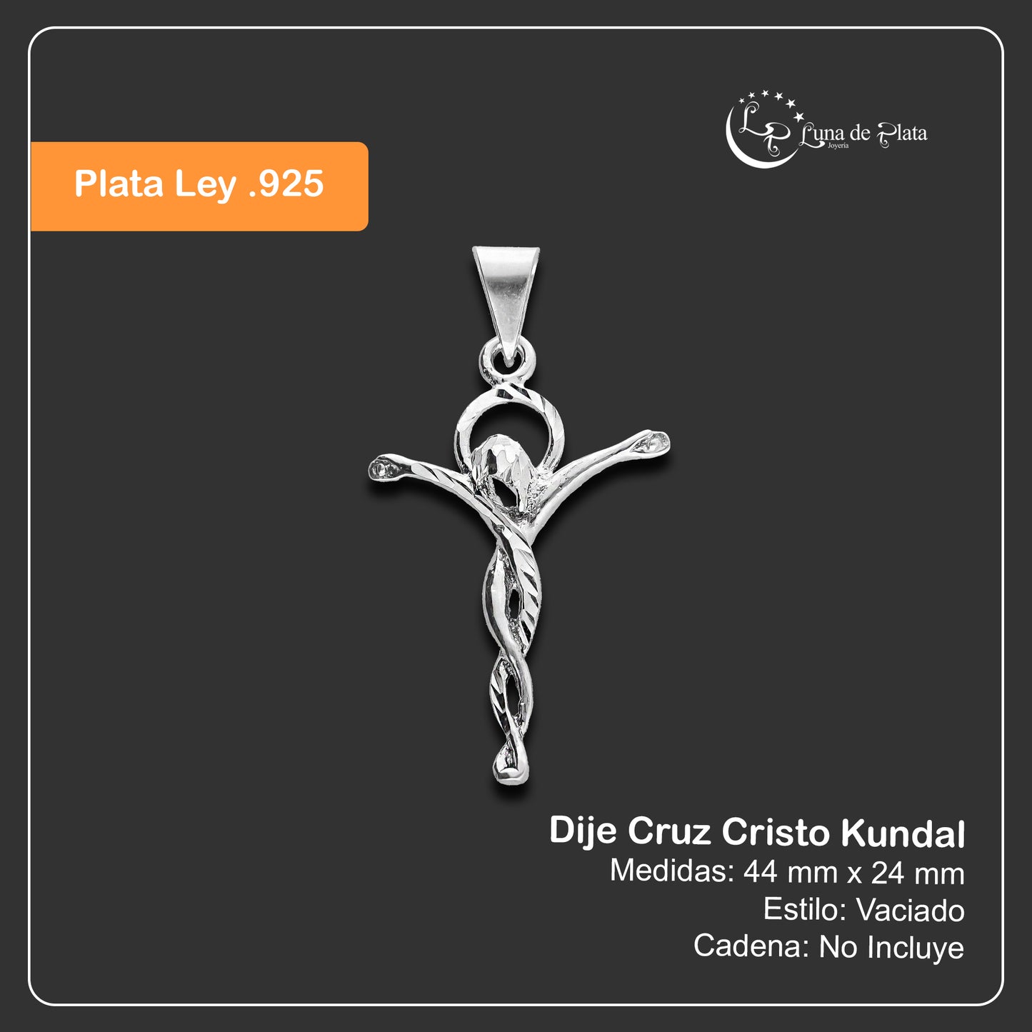 LPDJ009 Dije Cruz Cristo Kundal En Plata .925 Taxco Gro MLM874526022