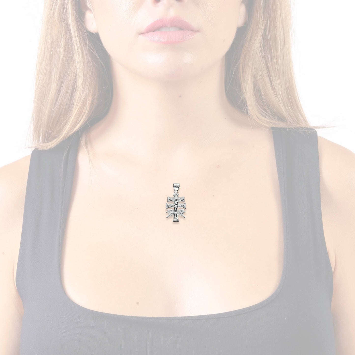 LPDJ058 Dije Cruz De Caravaca Slim En Plata .925 Taxco Gro 844769745