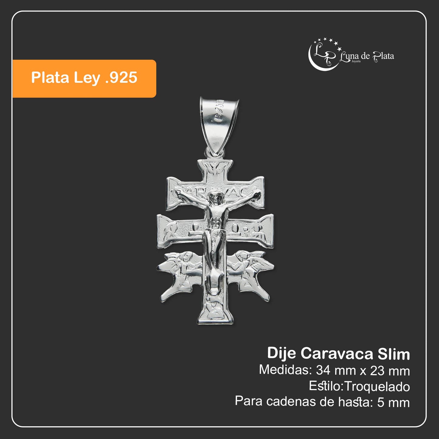 LPDJ058 Dije Cruz De Caravaca Slim En Plata .925 Taxco Gro 844769745