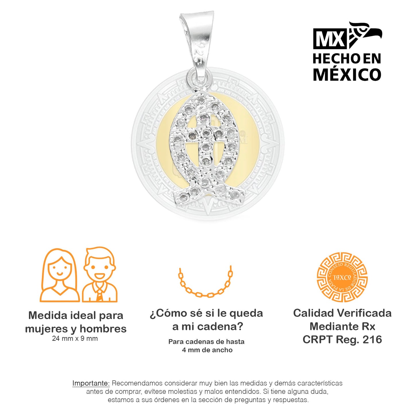 LPDJ072 Dije Pez Vertical Con Piedra + Regalo Plata .925 Taxco Gro 1364411675