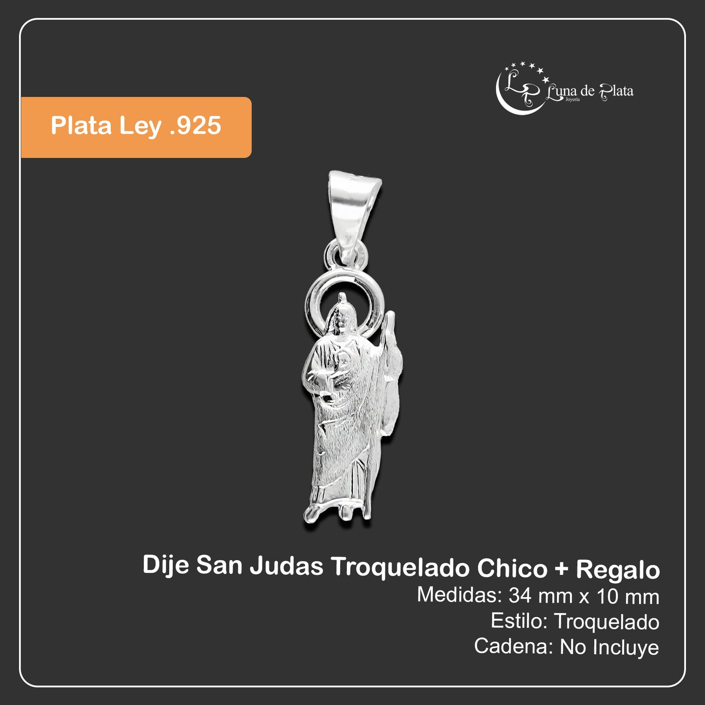 LPDJ074 Dije San Judas Troquelado Chico + Regalo Plata .925 Taxco Gro 1364479538