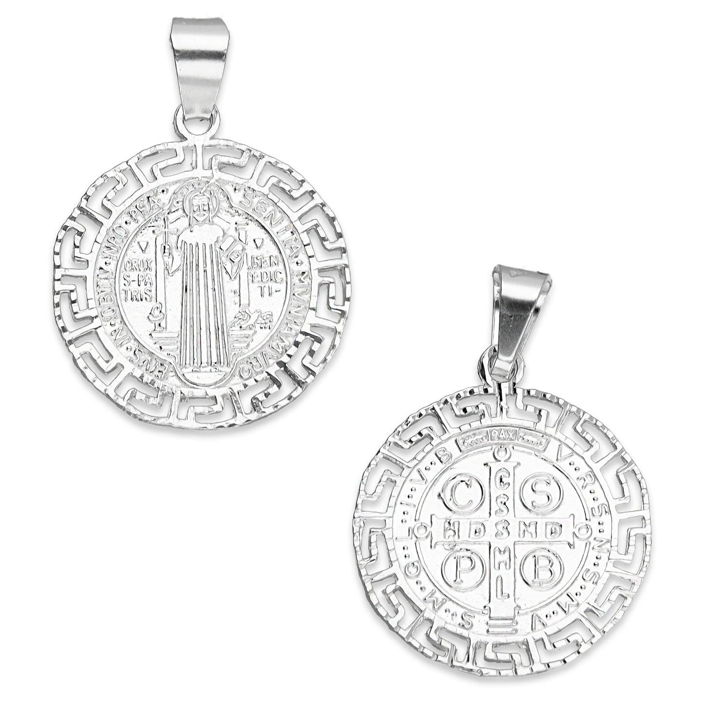 LPDJ100 Medalla San Benito G. 3.0 cm x 2.0 cm Plata .925 Taxco Gro 1385714631
